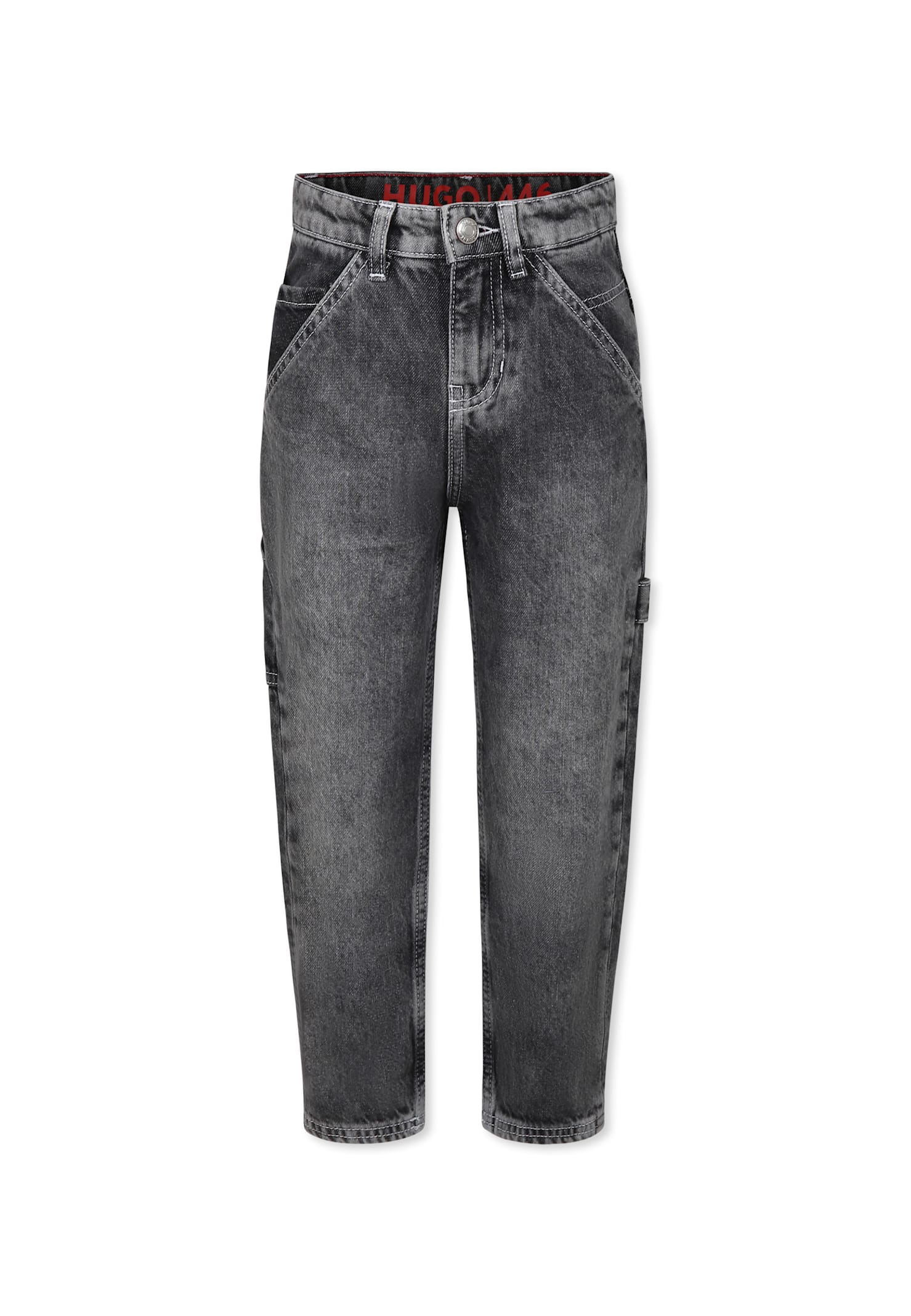 Hugo Boss Grey Jeans For Boy With Logo