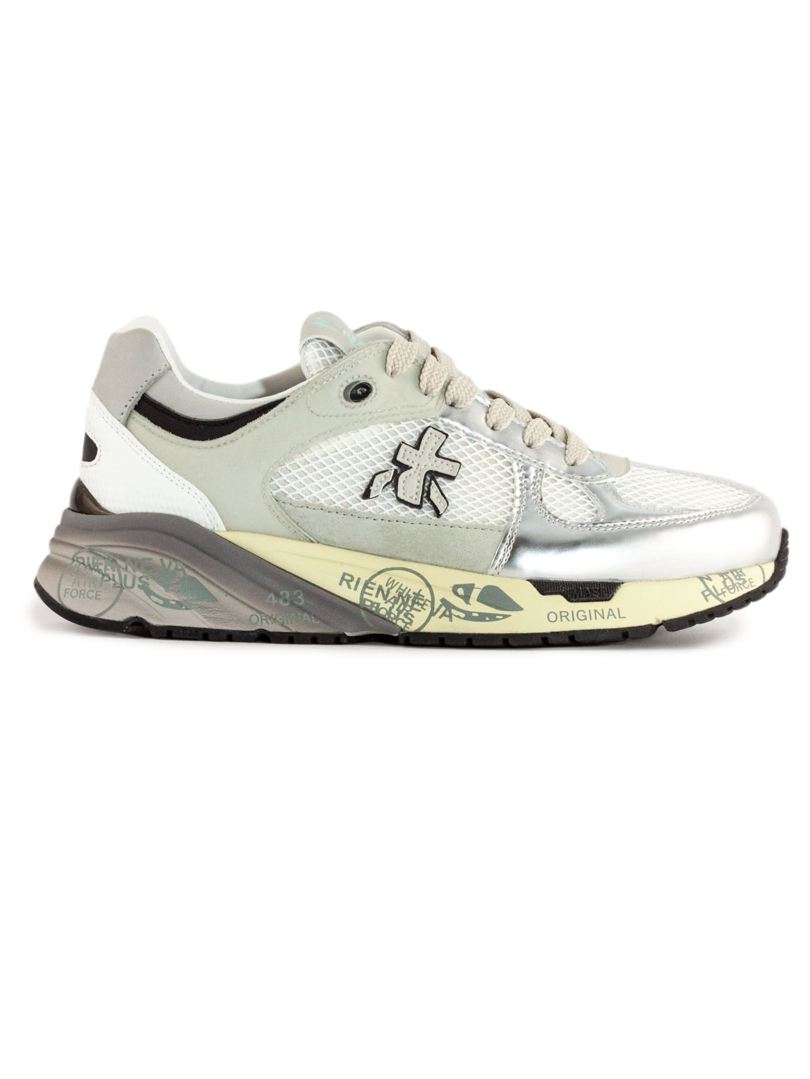 Premiata Silver Leather Mase Sneaker