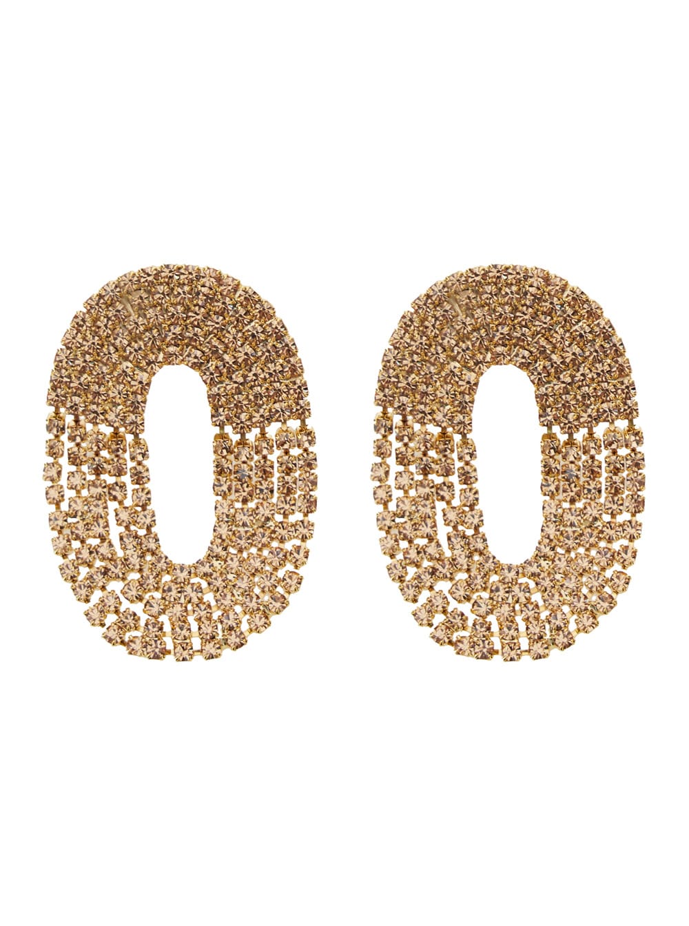 Silvia Gnecchi liberty One Metallic Earings With Rear Closure And Oval Shape In Gold Pleated Brass Woman