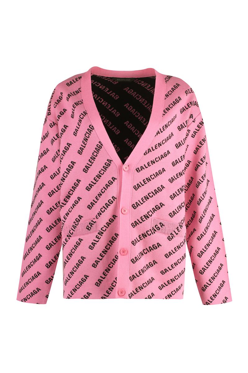 Balenciaga All Over Logo Cardigan