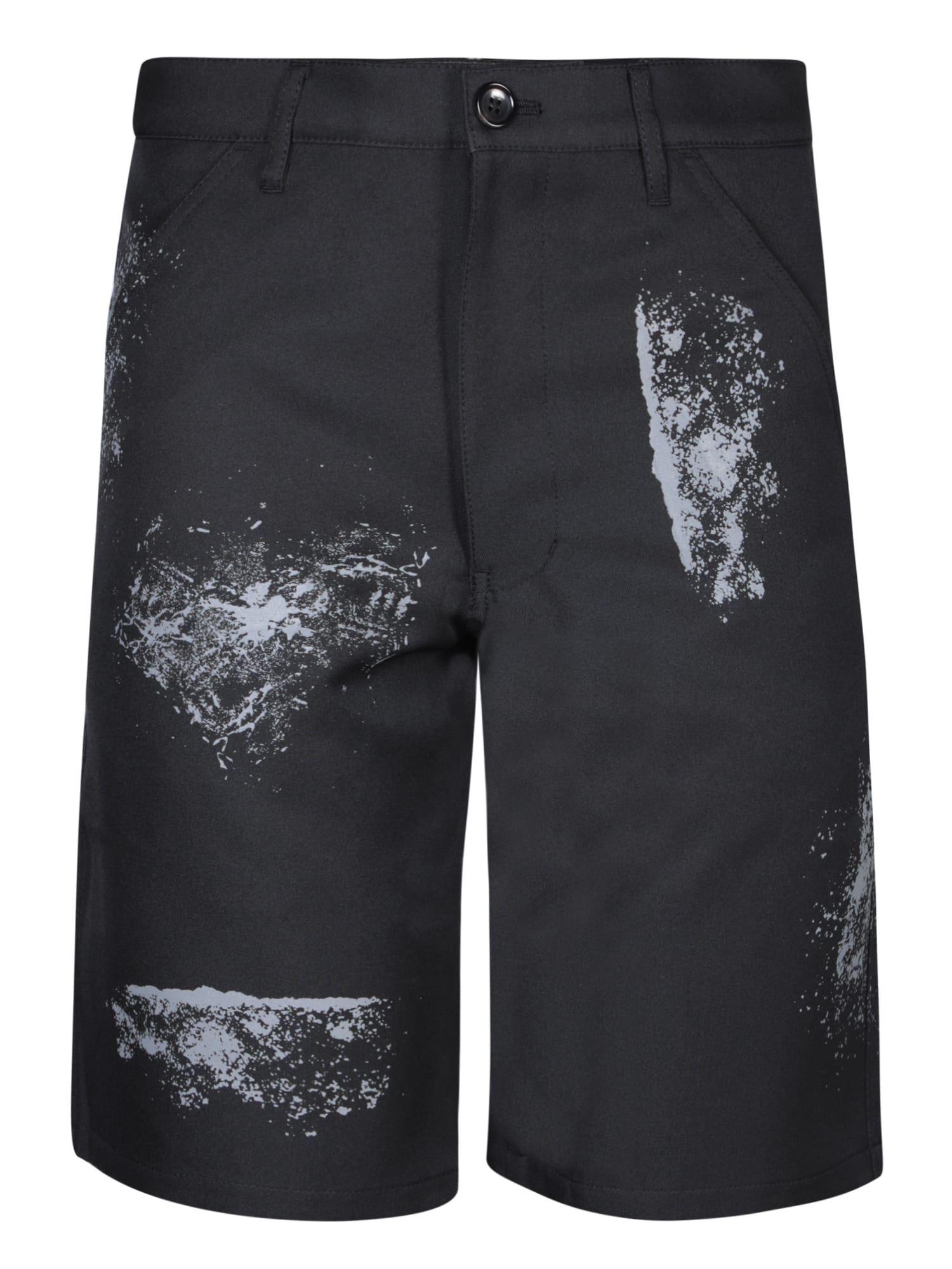Comme des Garçons Shirt Hand Print Black Bermuda Shorts