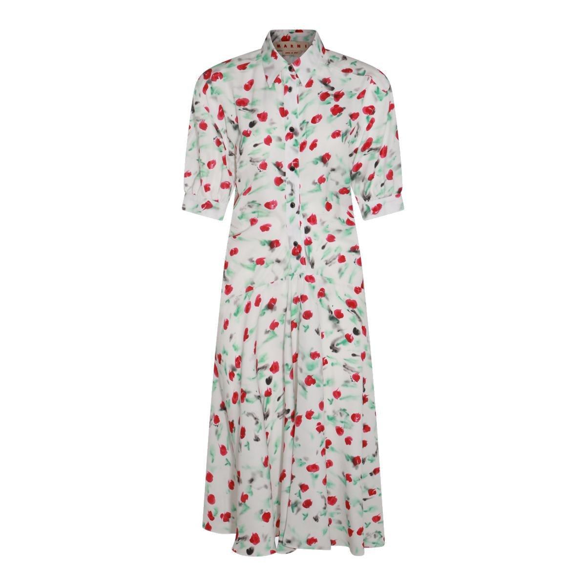 Marni Rose Print Shirt Dress