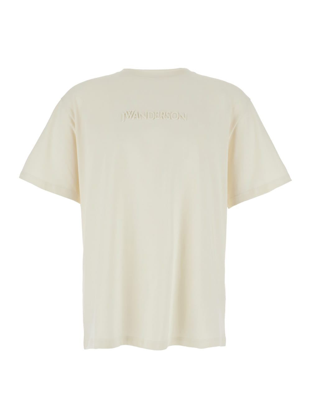 J. W. Anderson White Crewneck T-shirt With Logo Embroidery On The Front In Cotton Man