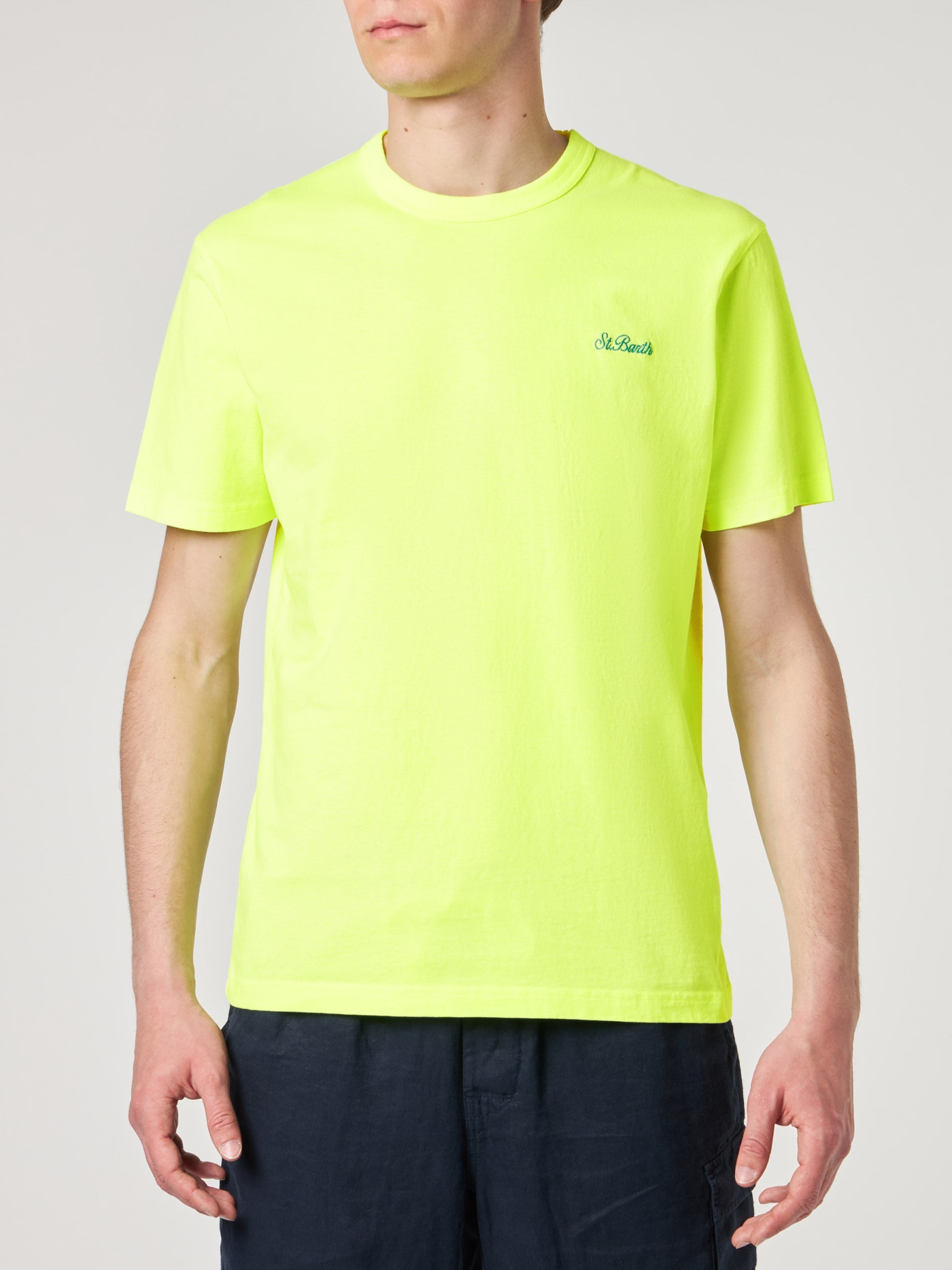 MC2 Saint Barth Man Yellow Cotton T-shirt