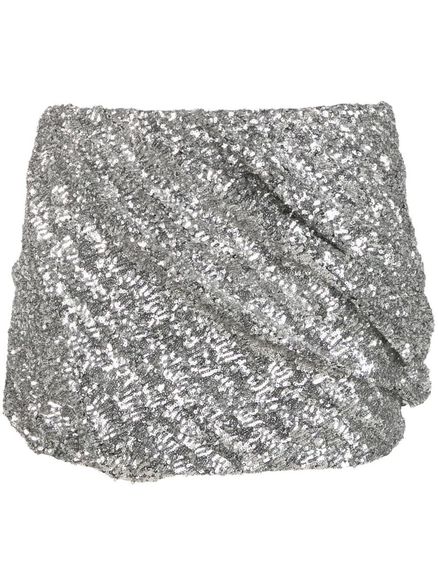 The Attico Stretch Machine Sequins Mini Skirt Clothing