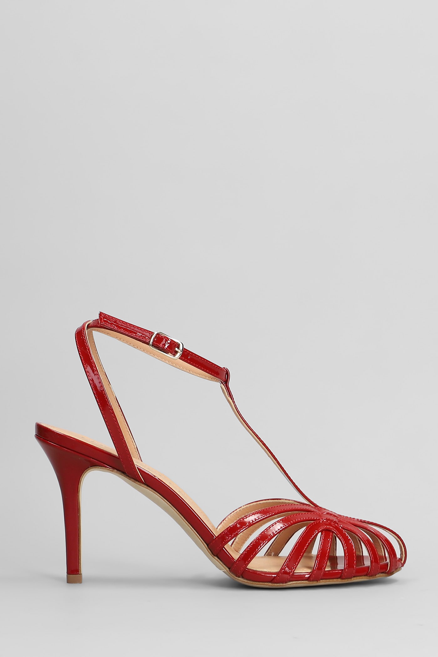 The Seller Sandals In Red Patent Leather