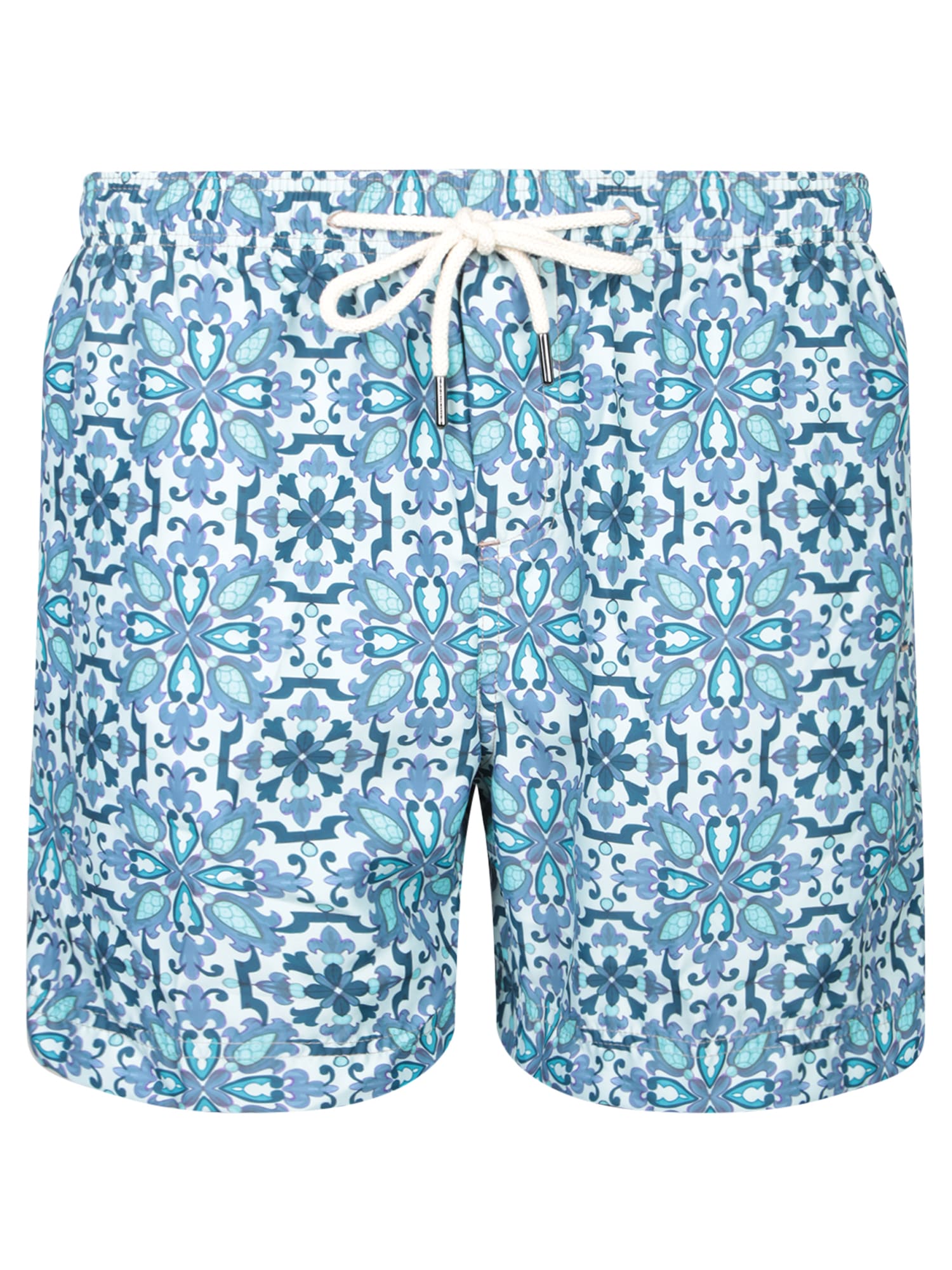 Peninsula Swimwear Blue/light Blue Patterned Boxer Swim Shorts