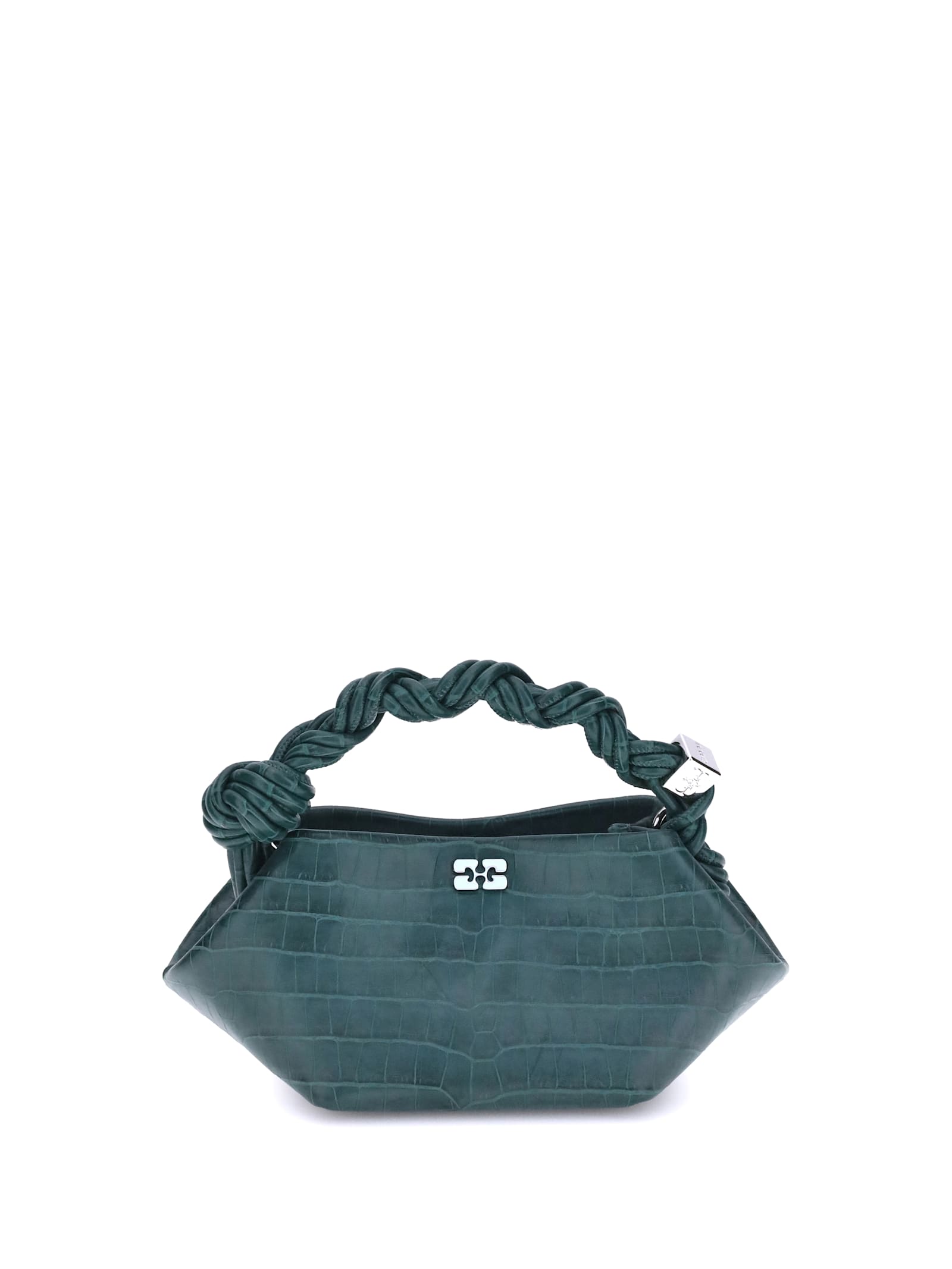 Ganni Bou Mini Crocodile Patent Leather Handbag