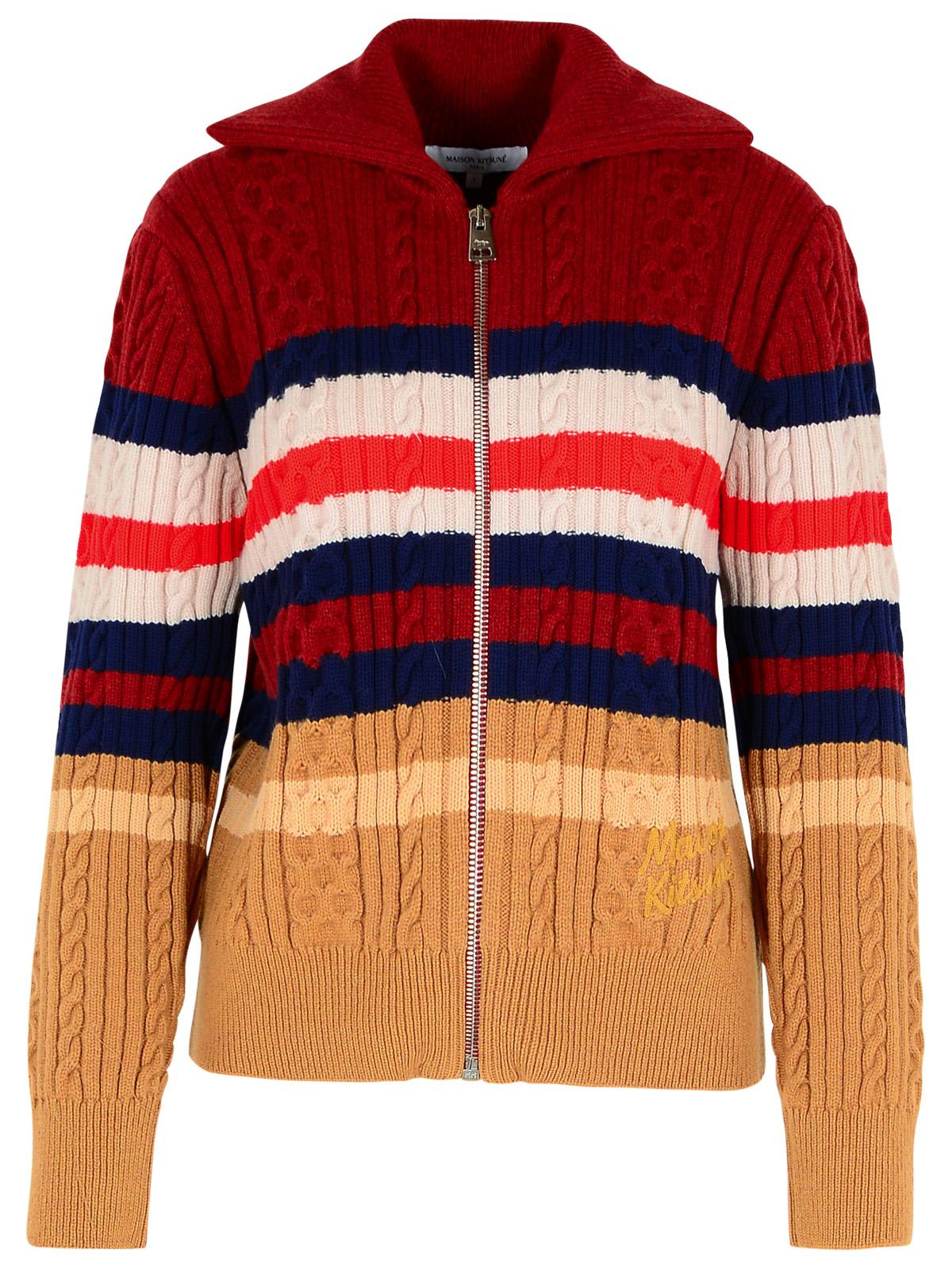 Maison Kitsuné 多色羊毛混纺毛衣