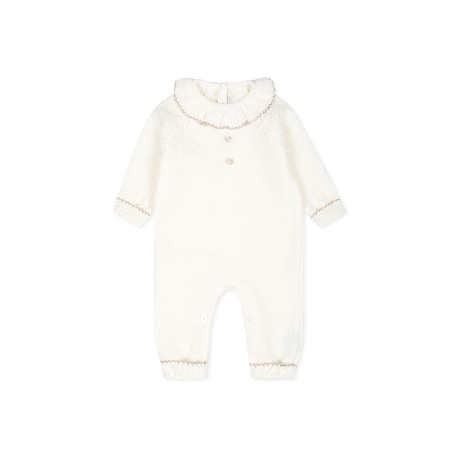 Little Bear Ivory Babygrow For Baby Girl