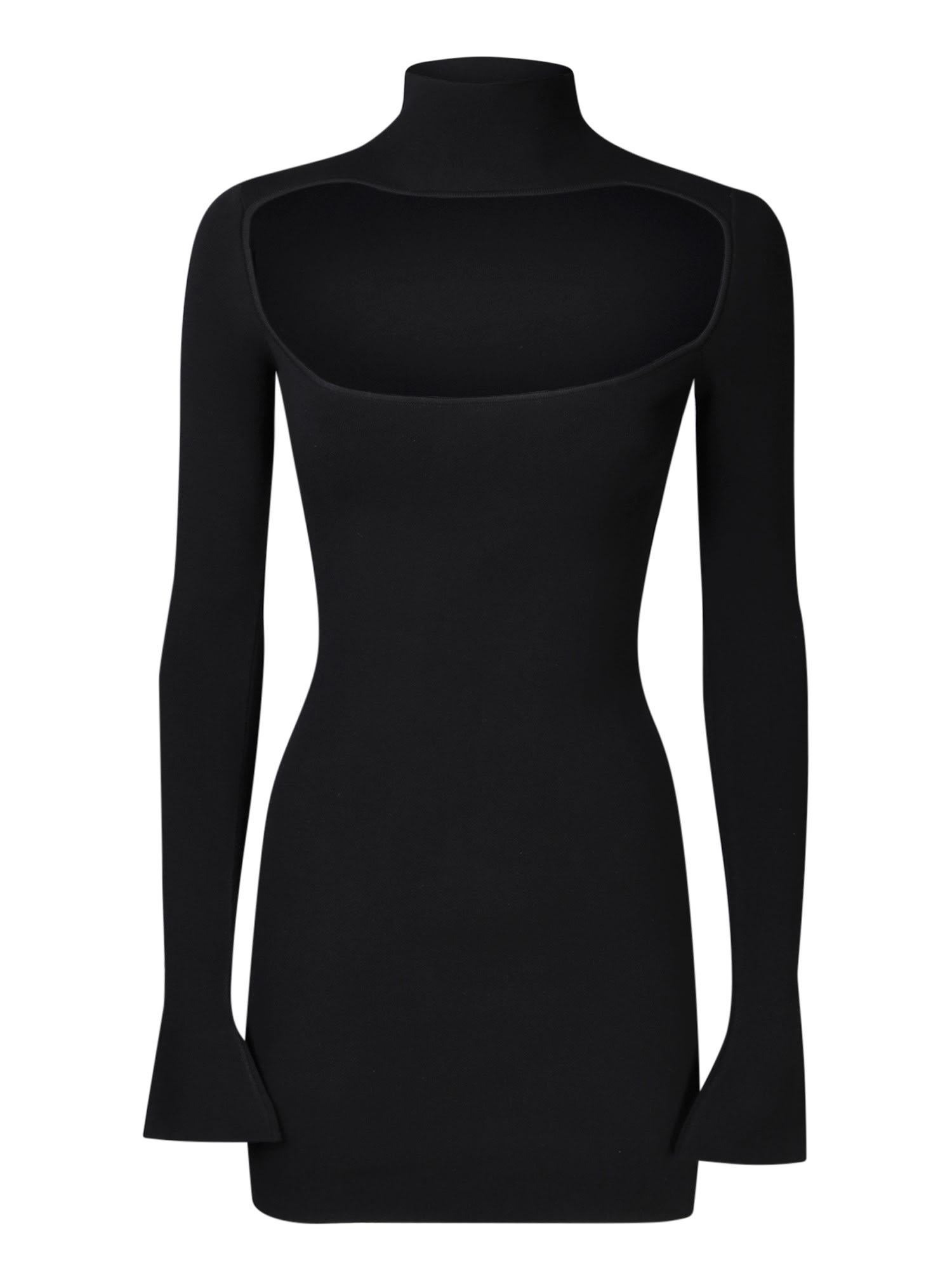 SSHEENA Black Knit Cut Mini Dress