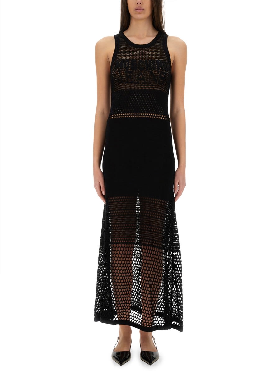 M05CH1N0 Jeans Mesh Dress With Logo