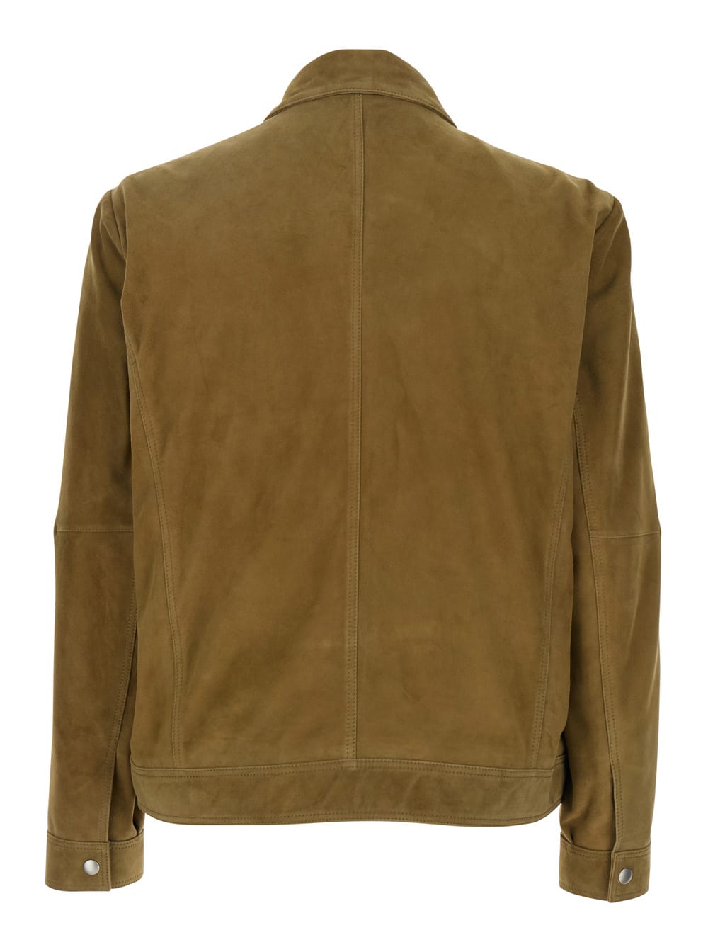 ARMA Brown Jacket With Classic Collar And Zip Closure In Suede Man