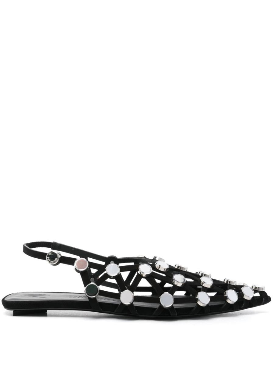 The Attico Grid Suede Flat Slingback
