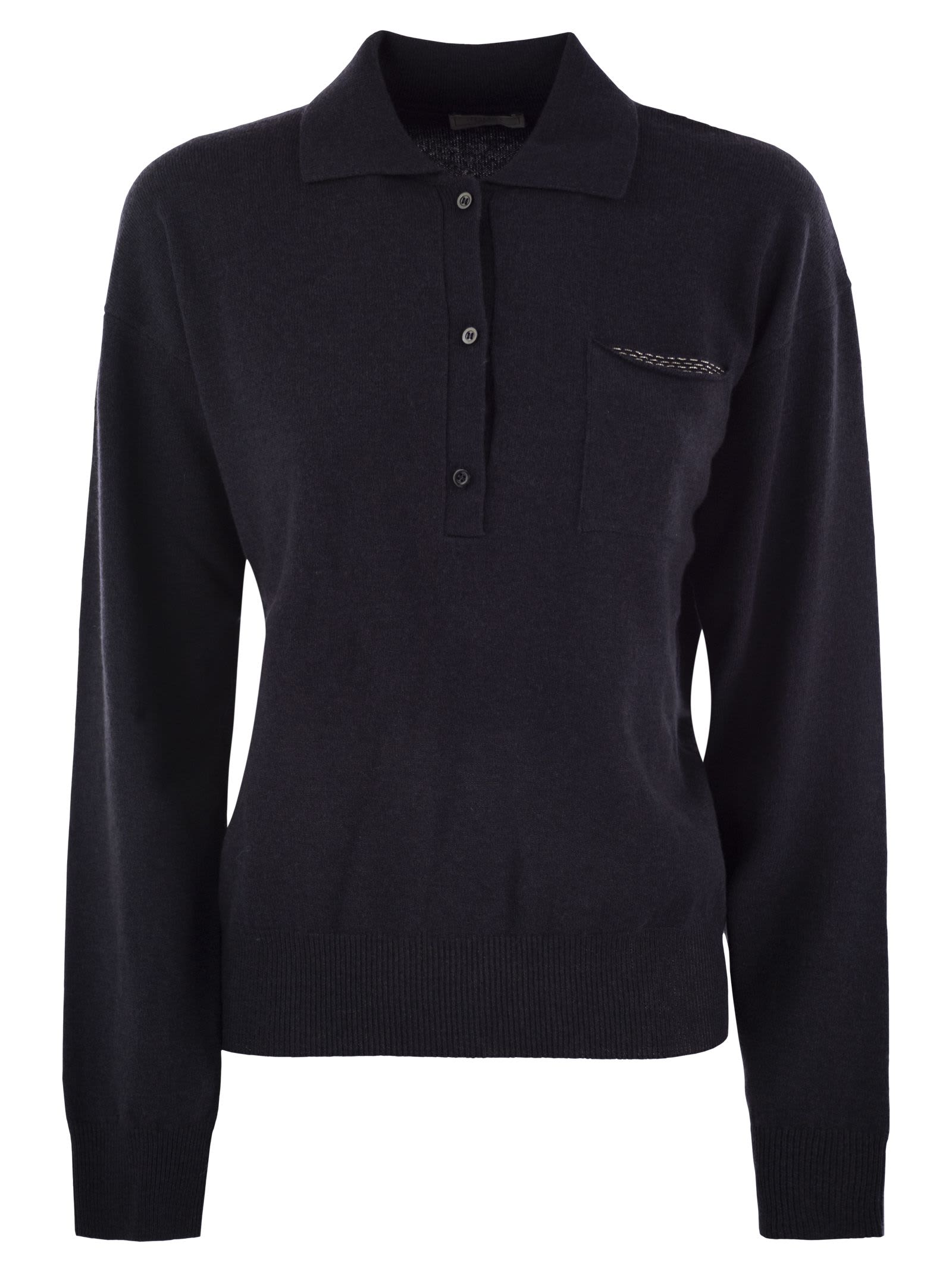 Peserico Virgin Wool, Silk And Cashmere Tricot Sweater