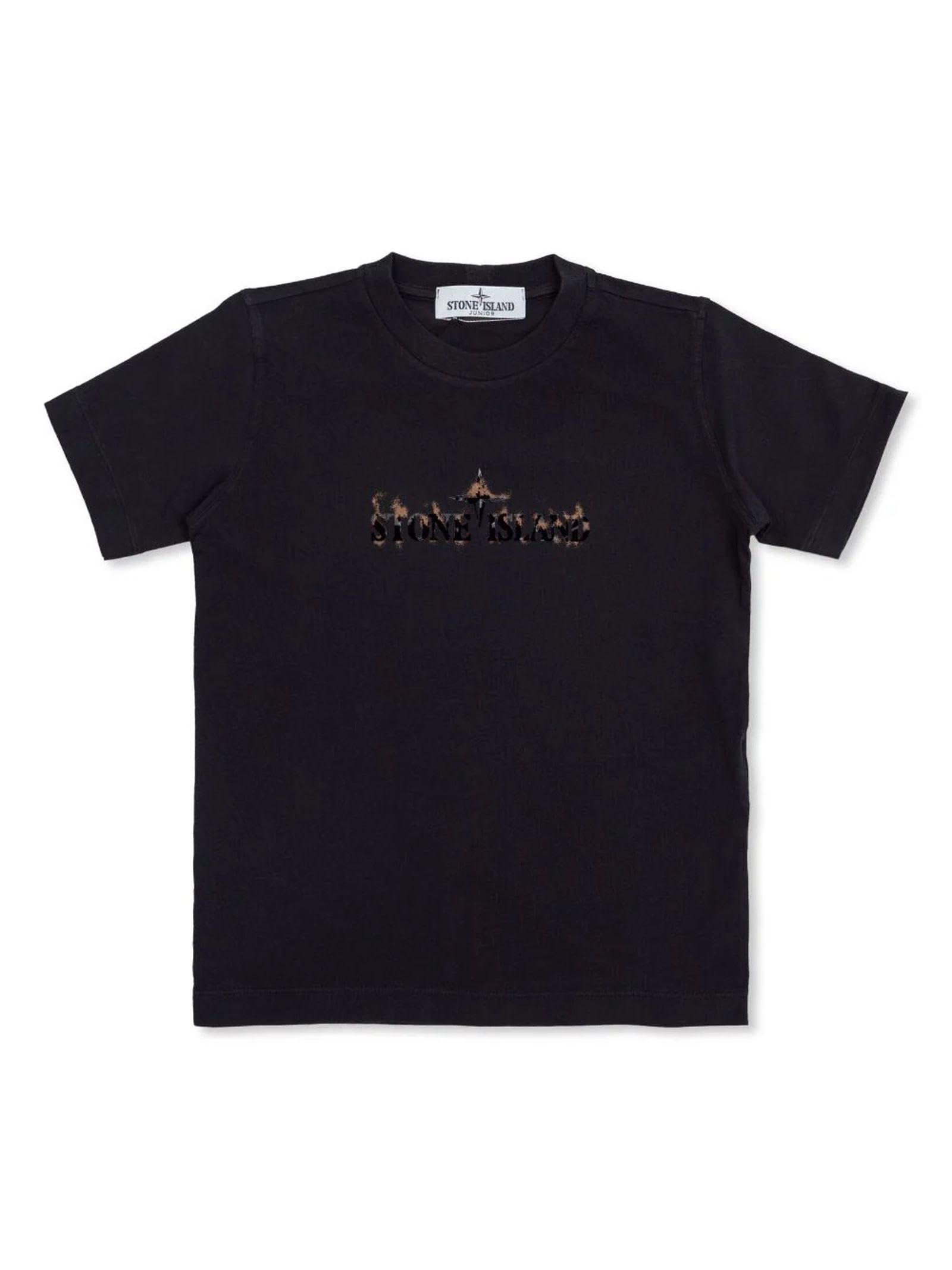 Stone Island Kids T-shirts And Polos Black