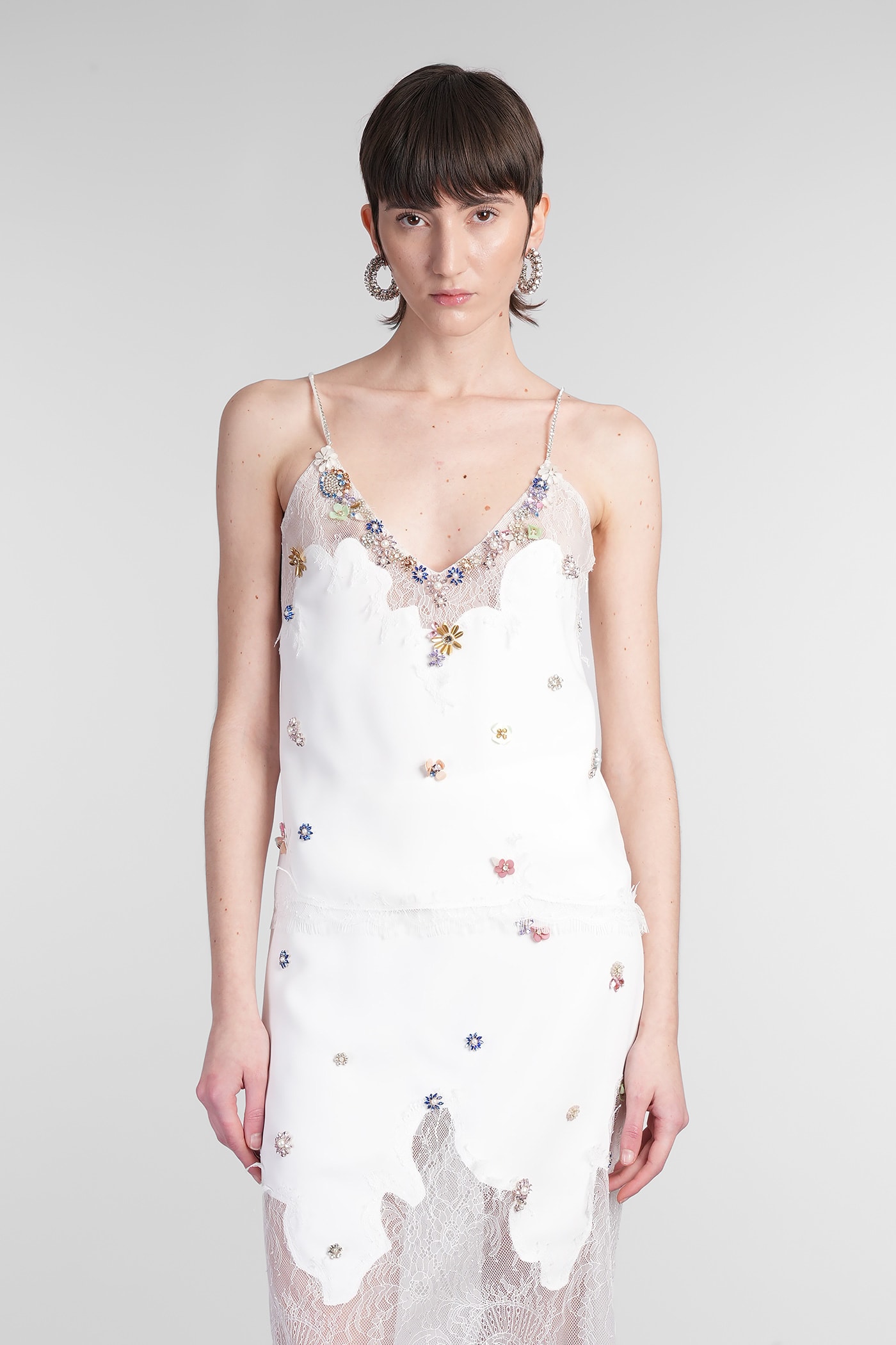 Costarellos Kaya Topwear In White Polyester