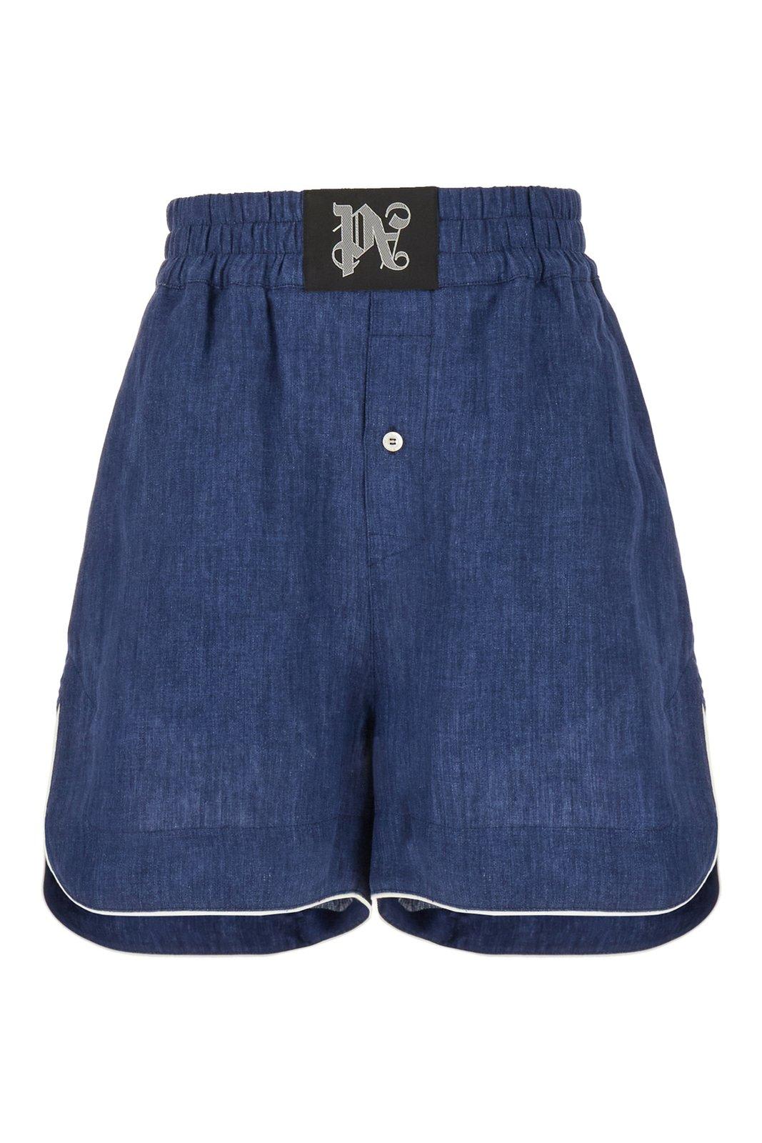 Palm Angels Monogram Linen Shorts