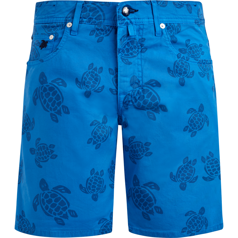 Vilebrequin Men Bermuda Shorts Resin Print Ronde Des Tortues - Garonne - Blue - Size 31
