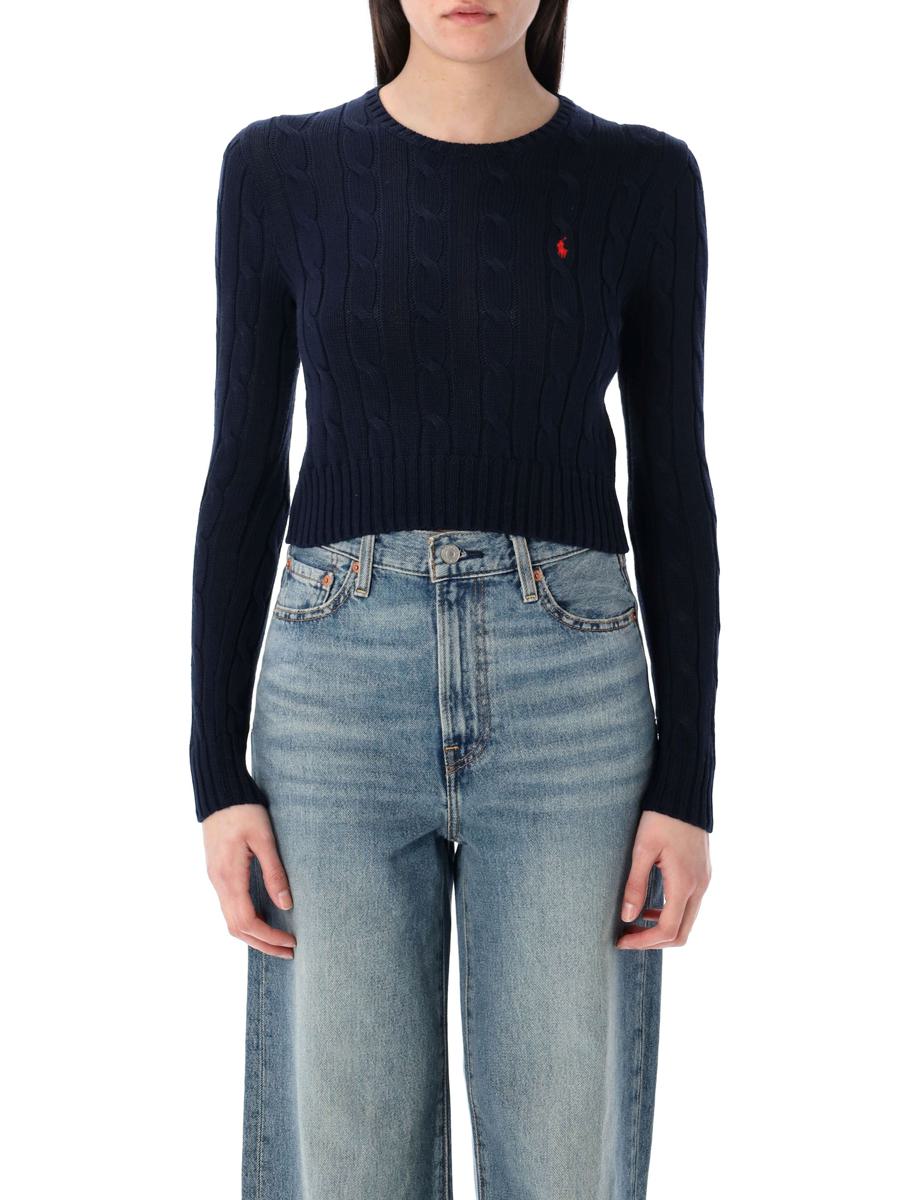 Polo Ralph Lauren Cable-Knit Cotton Cropped Jumper
