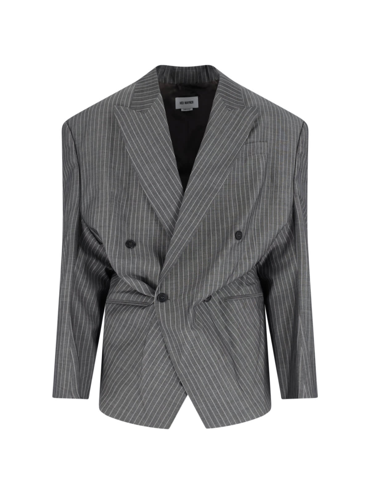 Hed Mayner Double-breasted Blazer In Virgin Wool And Mohair