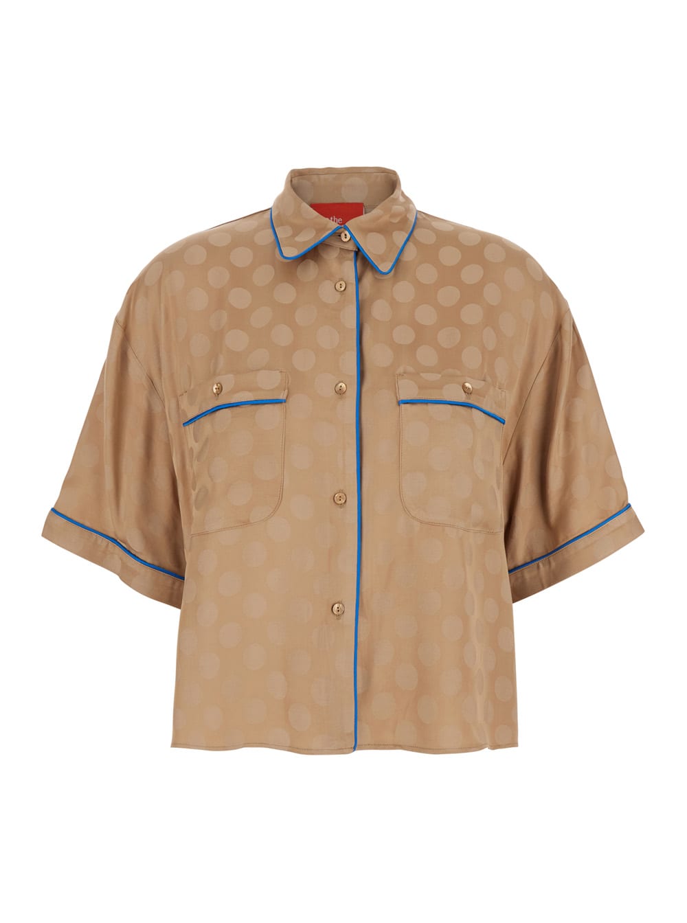 Merci Brown Jacket With Contrasting Trim And All-over Polka Dot Motif In Viscose Blend Woman