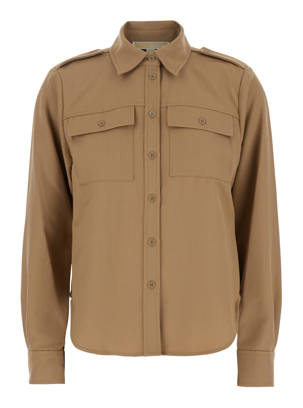 MICHAEL Michael Kors Beige Shirt With Patch Pockets On The Chest In Virgin Wool Blend Woman