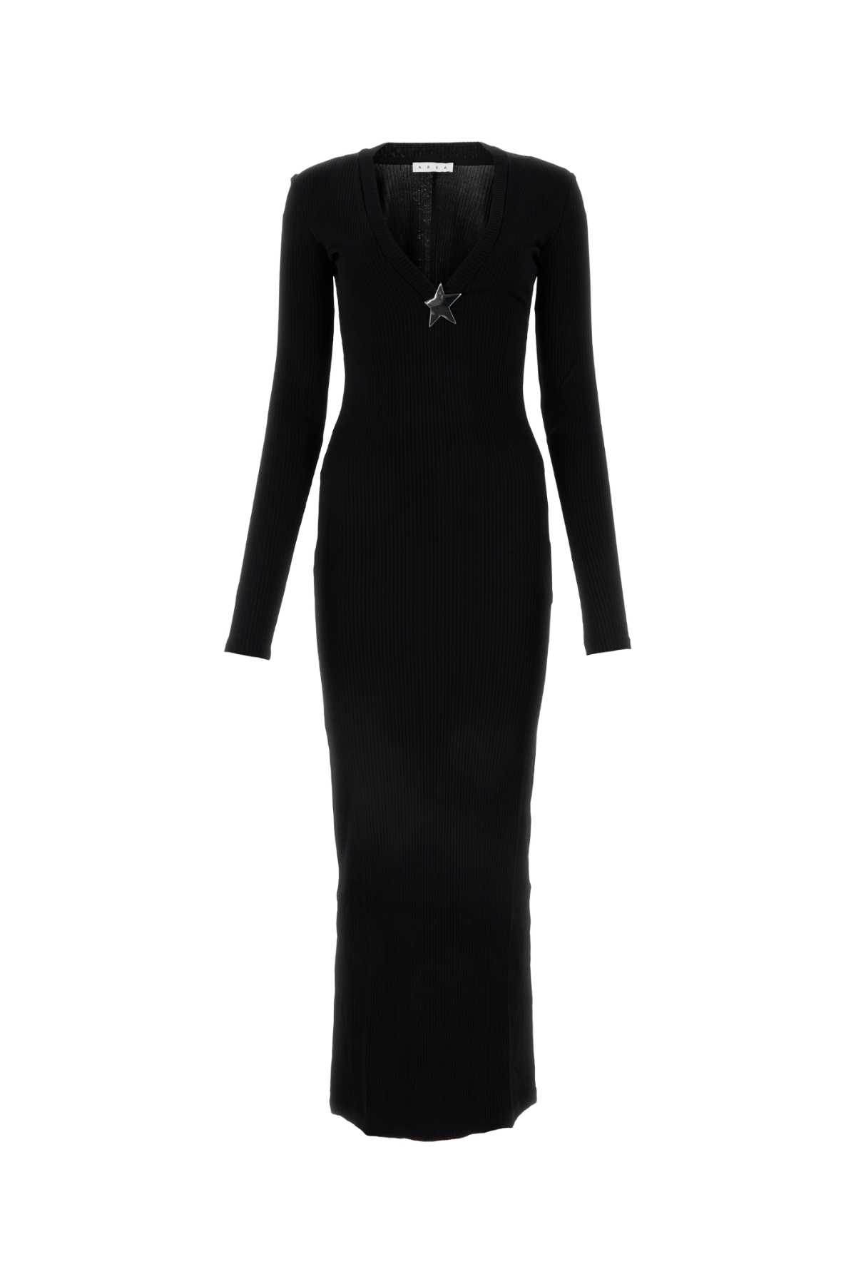 AREA Black Stretch Viscose Dress