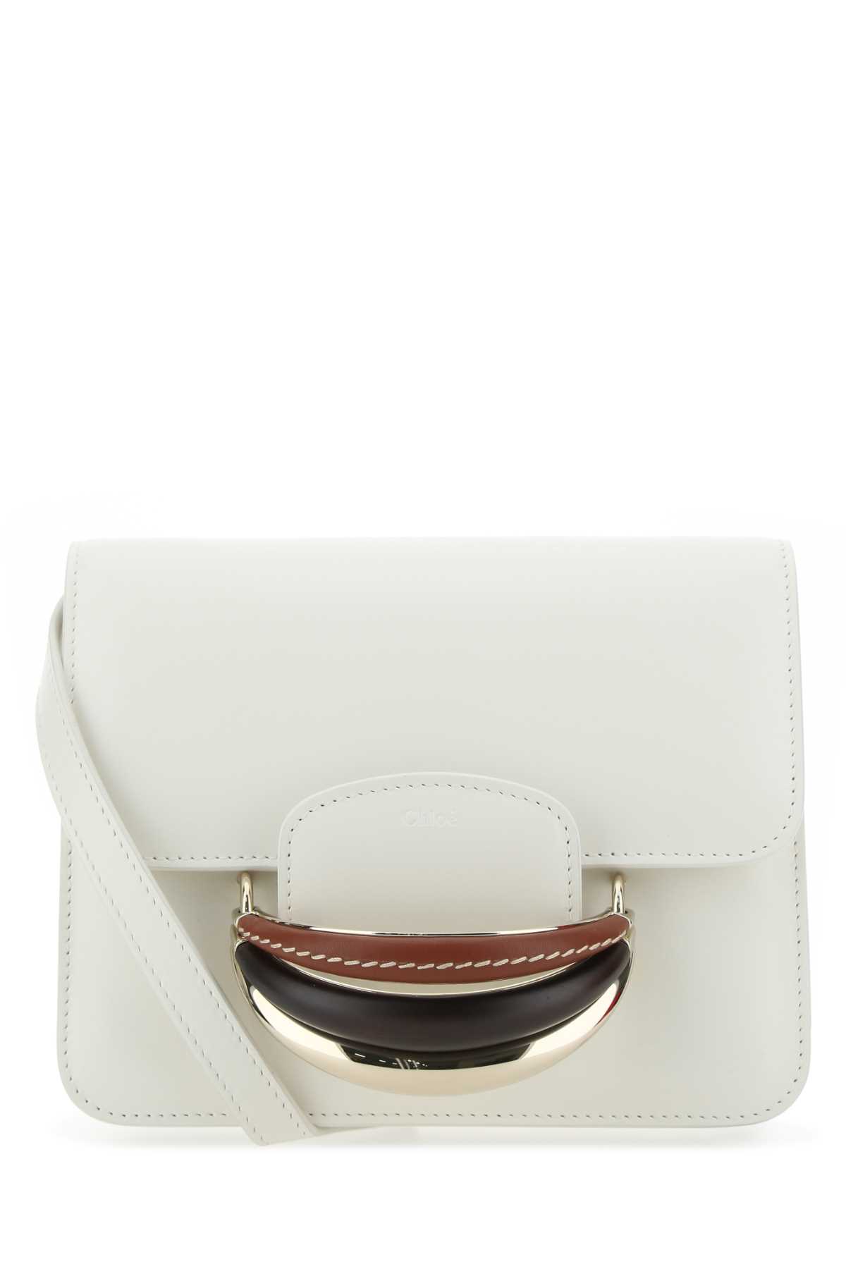 Chloé Ivory Leather Kattie Clutch