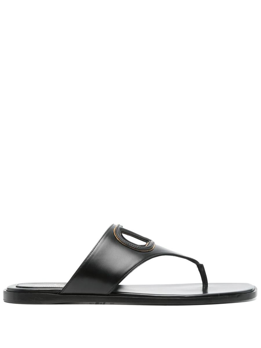 Valentino Garavani Vlogo Cut-Out Leather Sandals