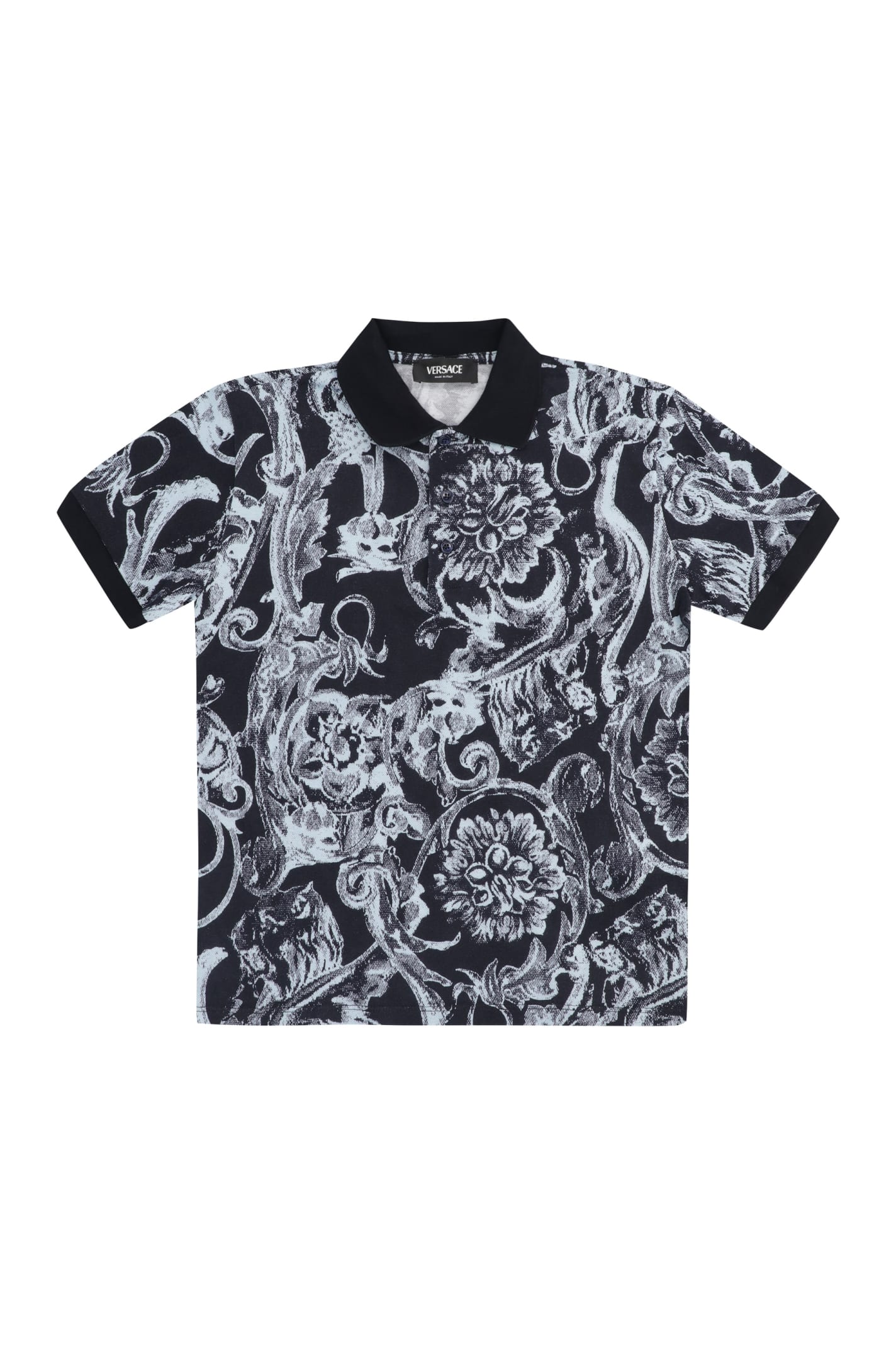 Young Versace Cotton-piqué Polo Shirt