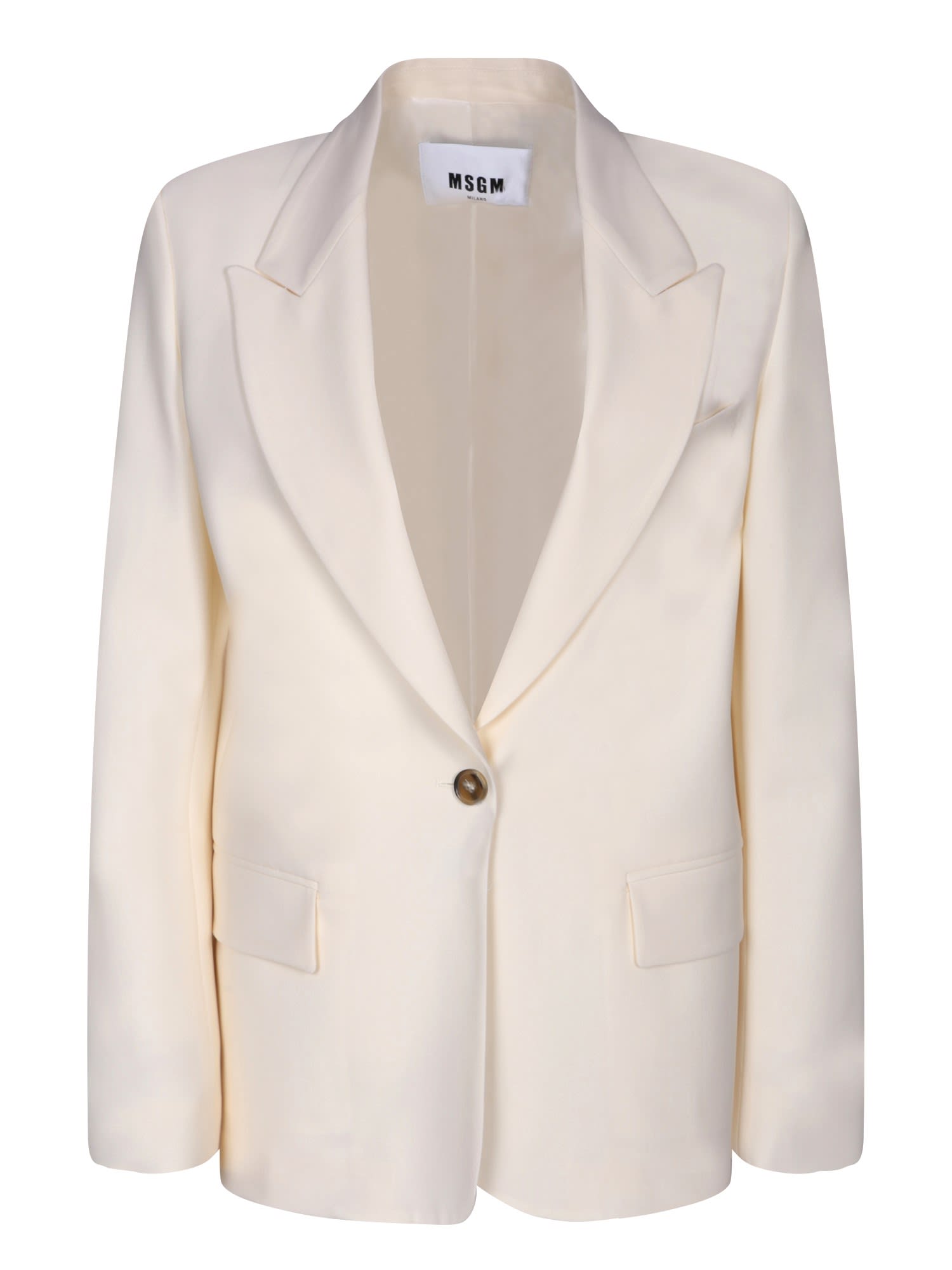 MSGM Single-breasted White Jacket