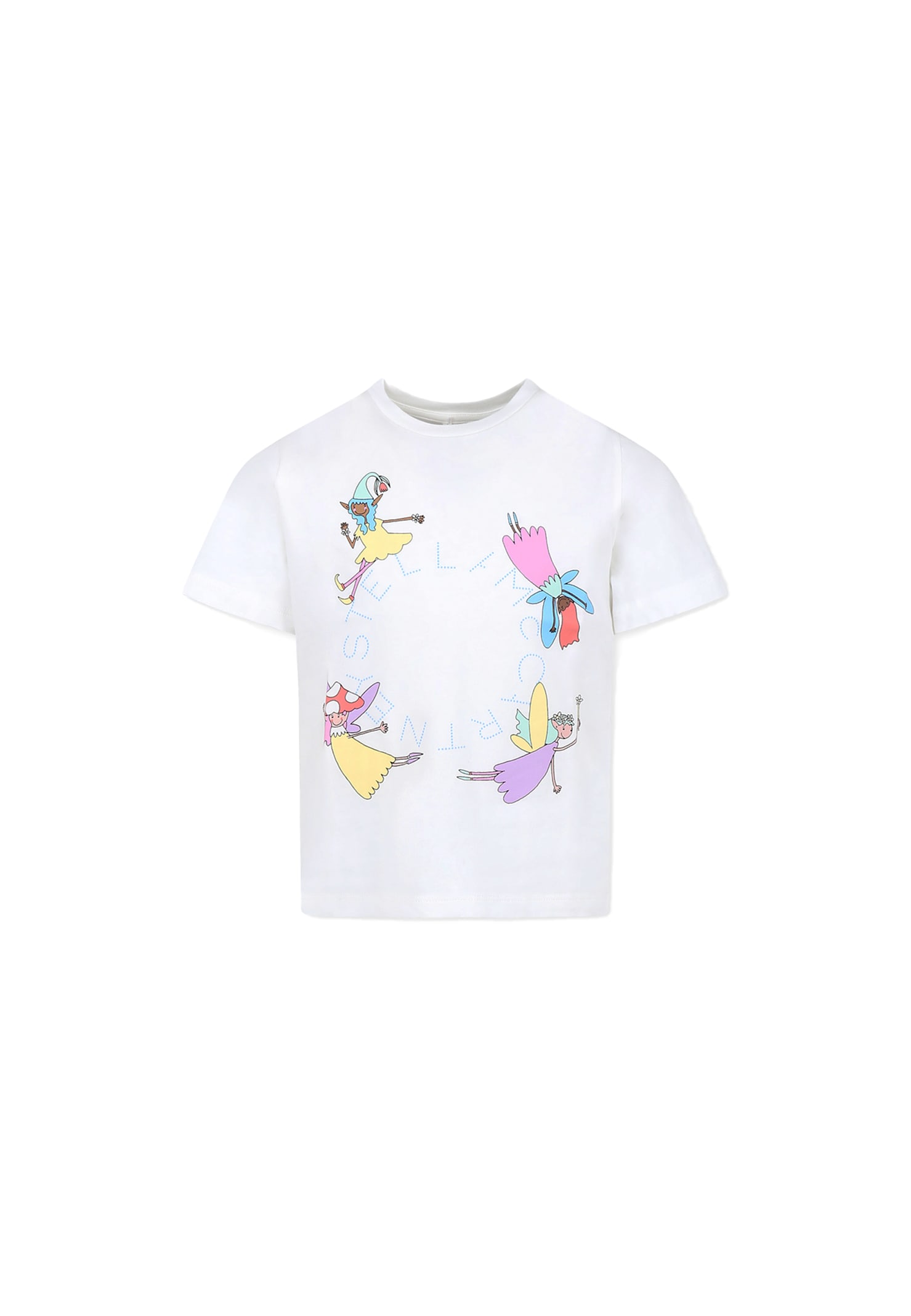 Stella McCartney Kids Light Blue T-shirt For Girl With Magic Wand