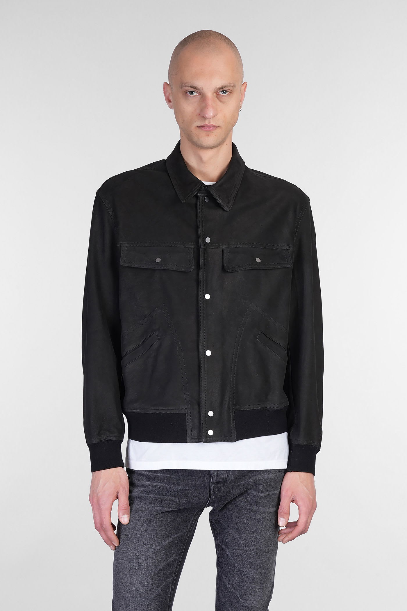 Salvatore Santoro Leather Jacket In Black Leather