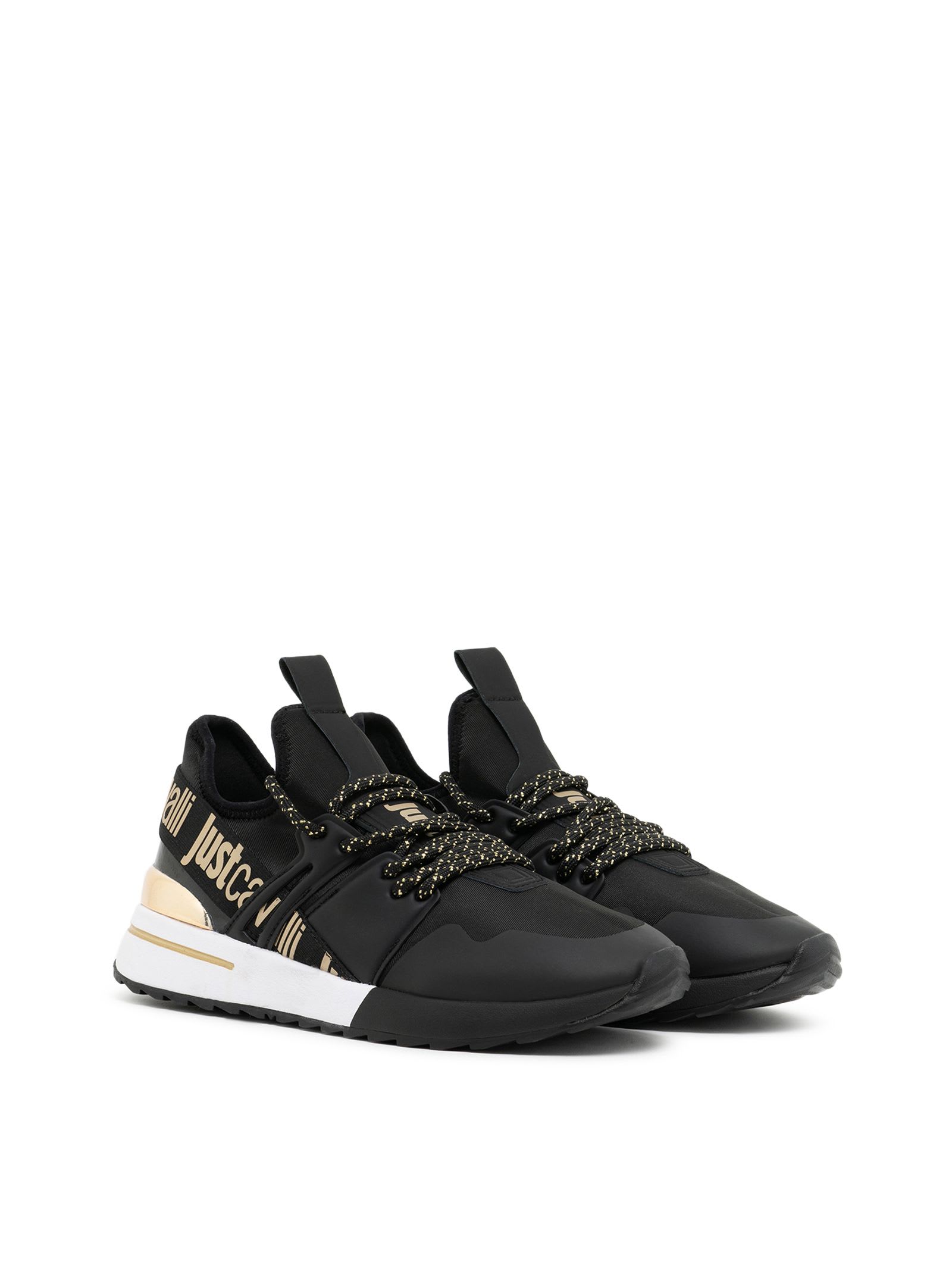 Just Cavalli Black Low Top Sneakers