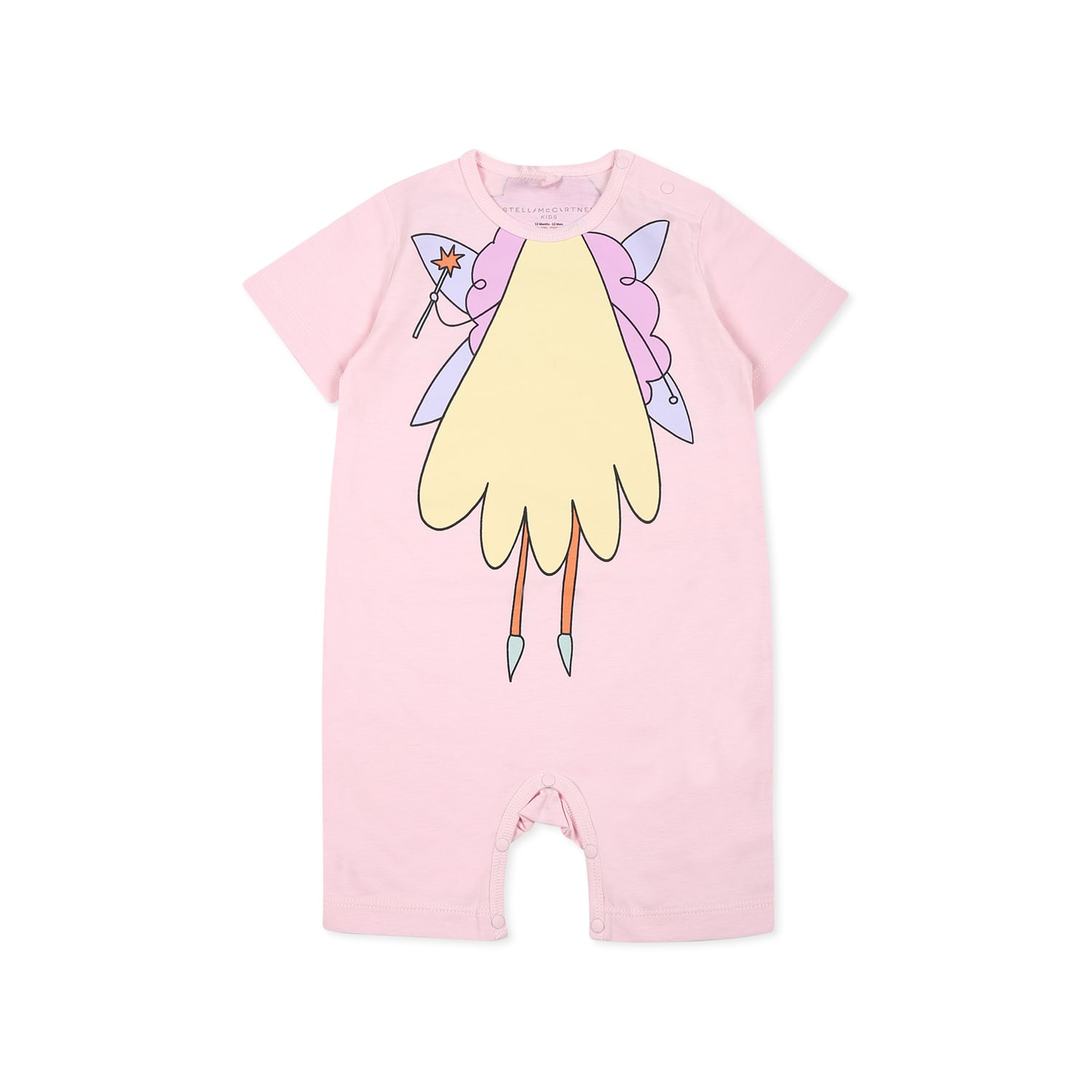 Stella McCartney Kids Pink Romper For Baby Girl With Fairy