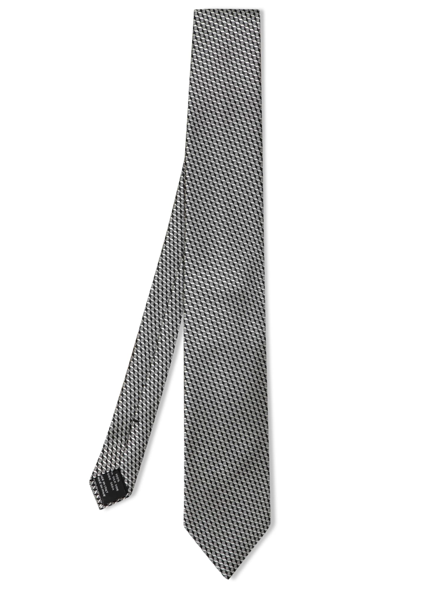Tom Ford Geometric Black And White Tie
