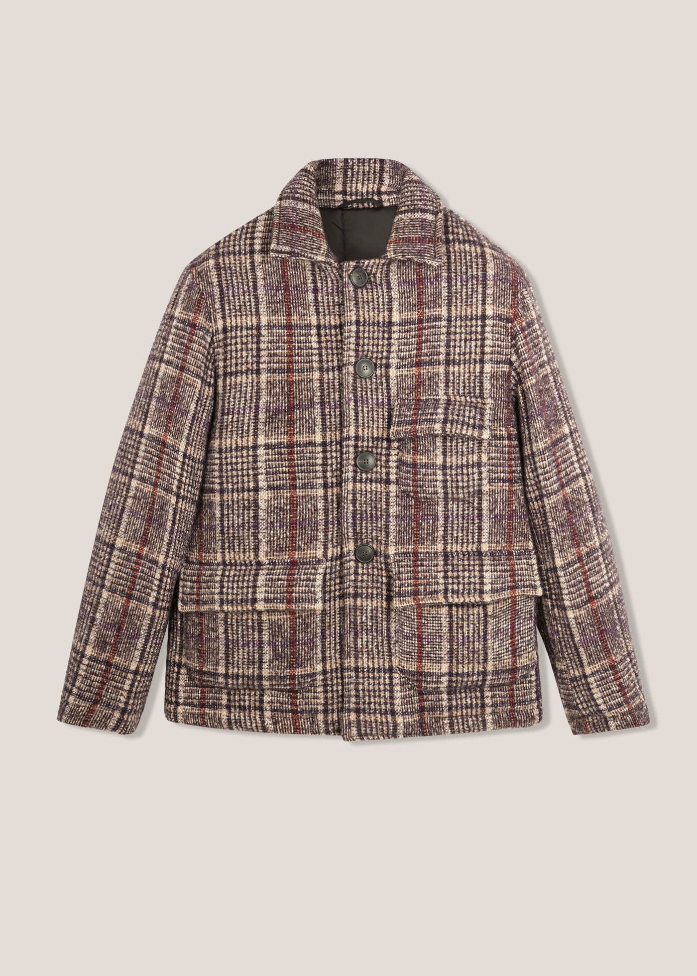doppiaa Aaderbale Wool Checked Jacket