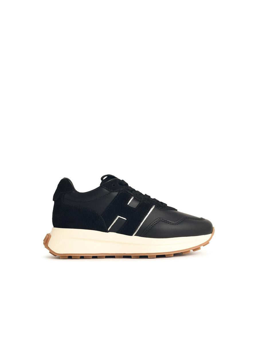 Hogan 'H641' Black Leather Sneakers