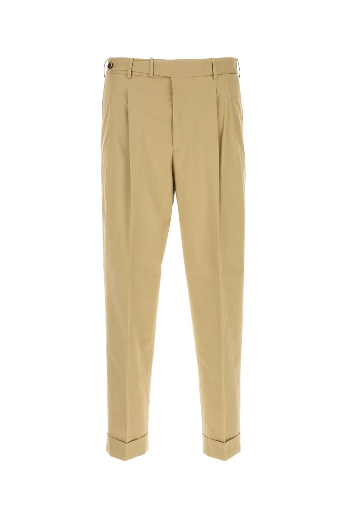 PT Torino Beige Stretch Cotton Blend Pant