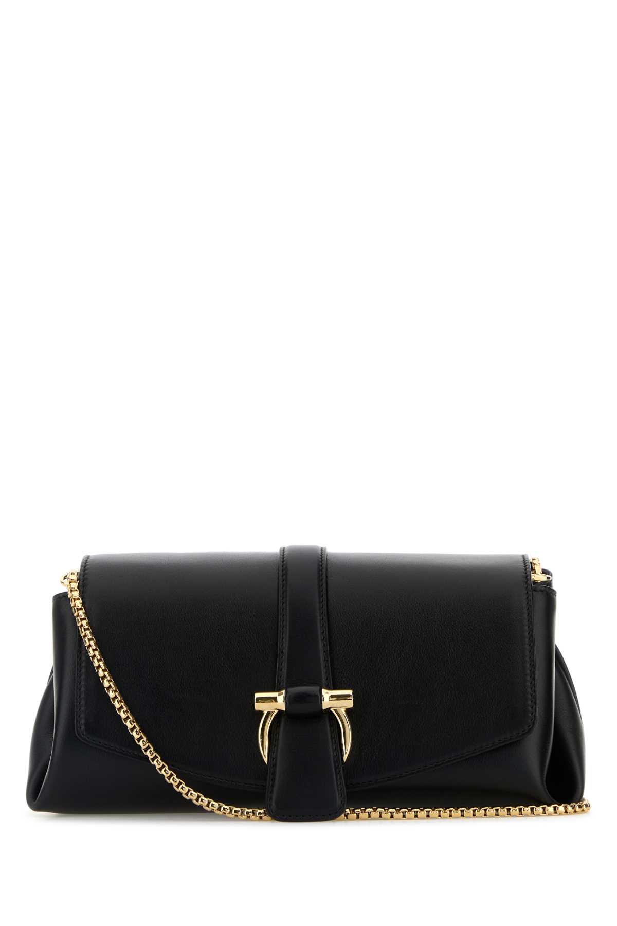 Ferragamo Black Leather Shoulder Bag