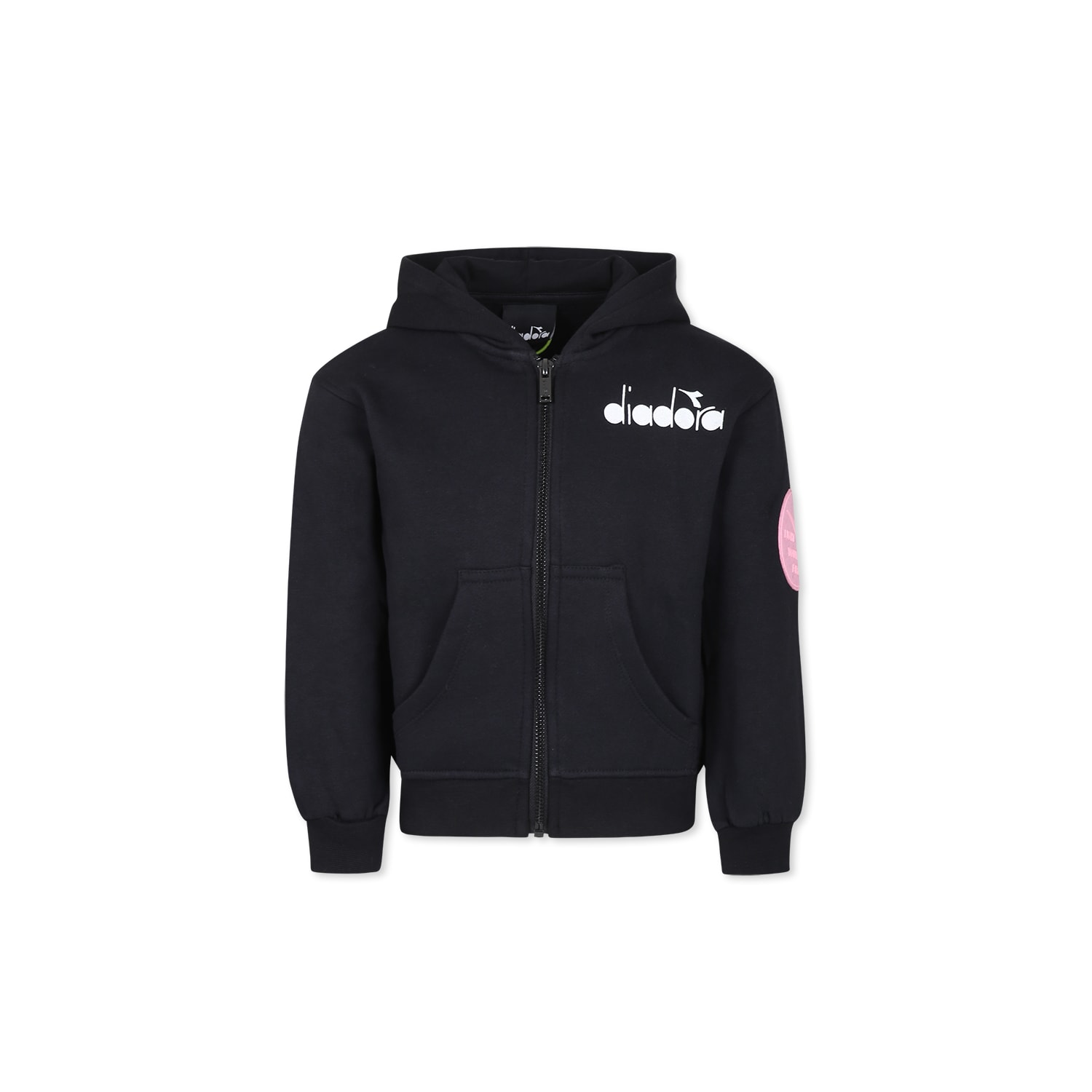 Diadora Black Sweatshirt For Girl With Logo