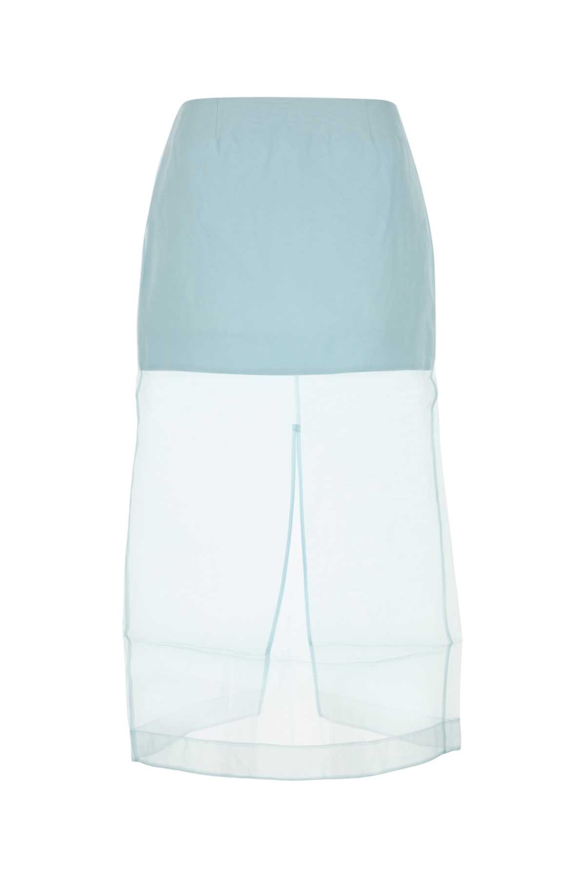 Zimmermann Pastel Light Blue Organza Crush Layered Skirt