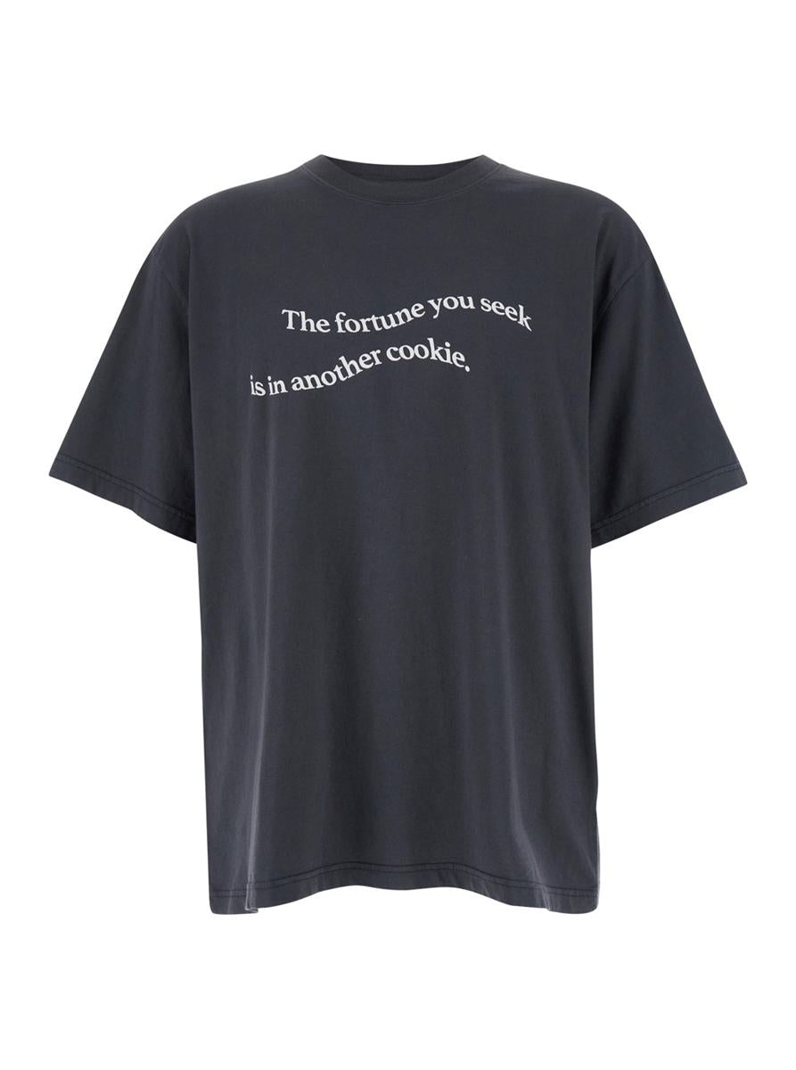 'Lucky' Grey T-Shirt In Cotton Man