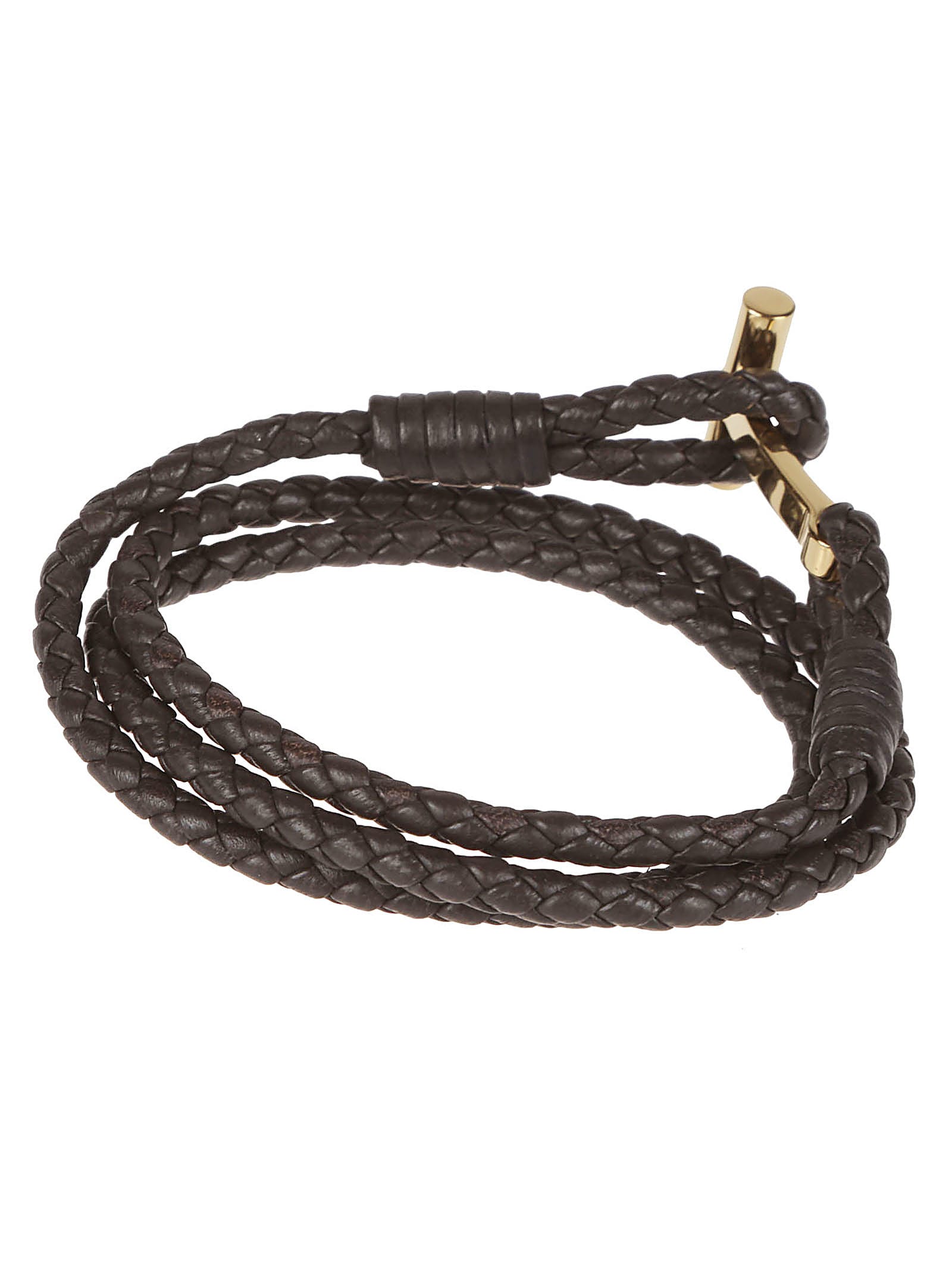 Tom Ford Logo Plaque Braided Bracelet