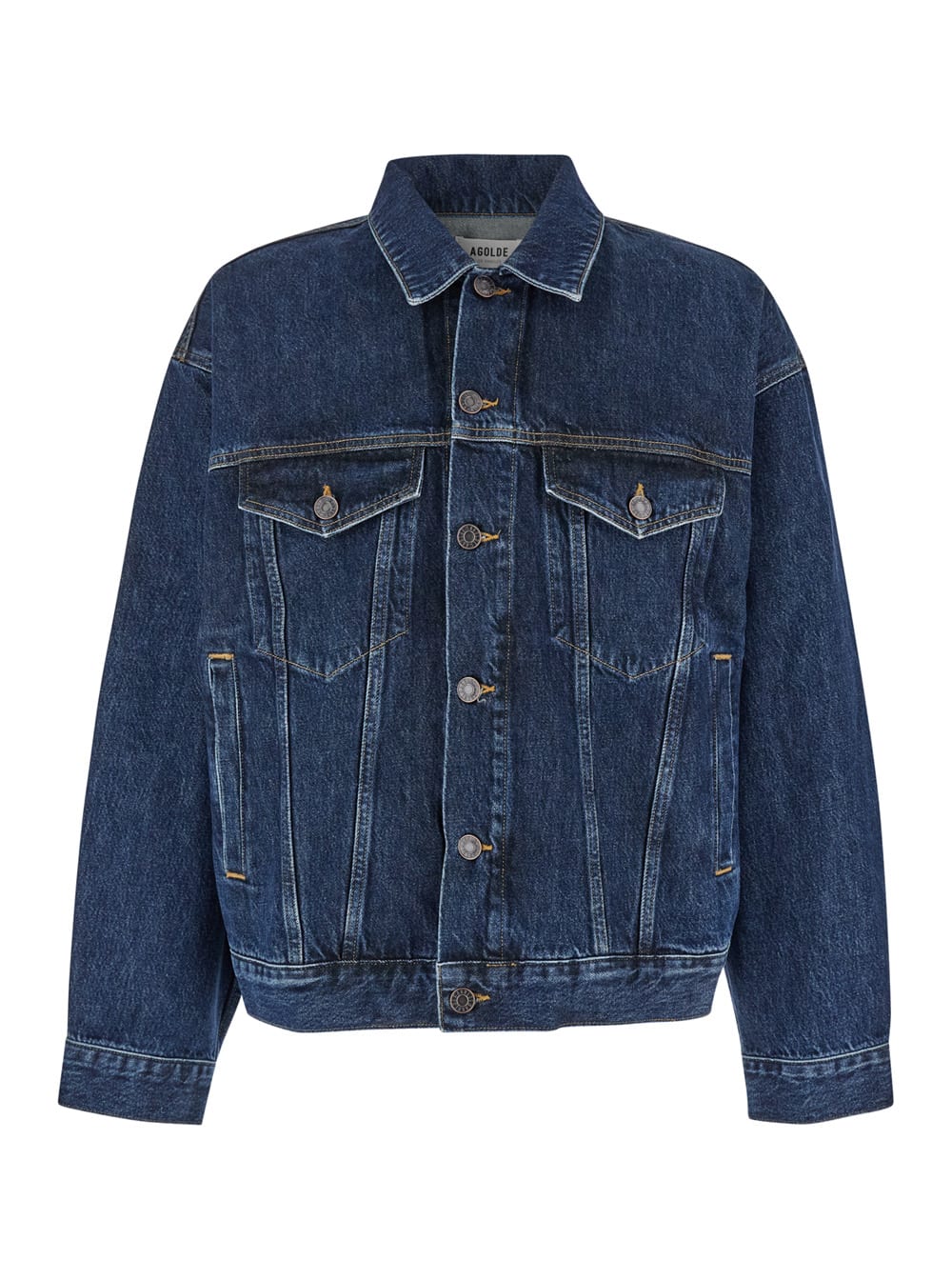 AGOLDE Blue Jacket With Vintage Effect In Denim Man