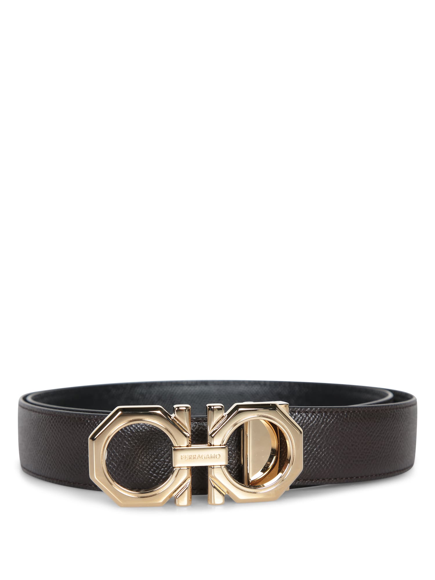 Ferragamo Gancini Reversible Black/dark Brown Belt