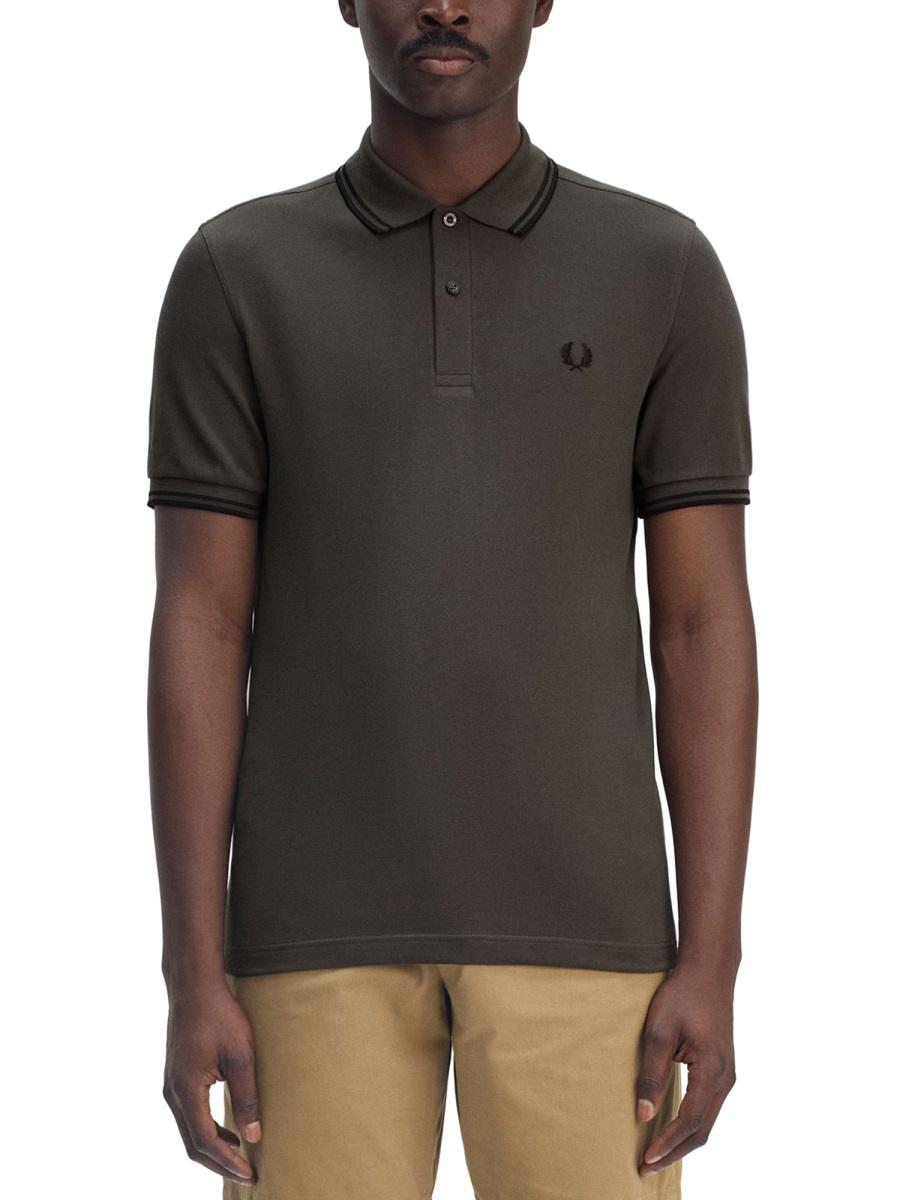 Fred Perry Cotton Pique Polo Shirt With Double Stripe
