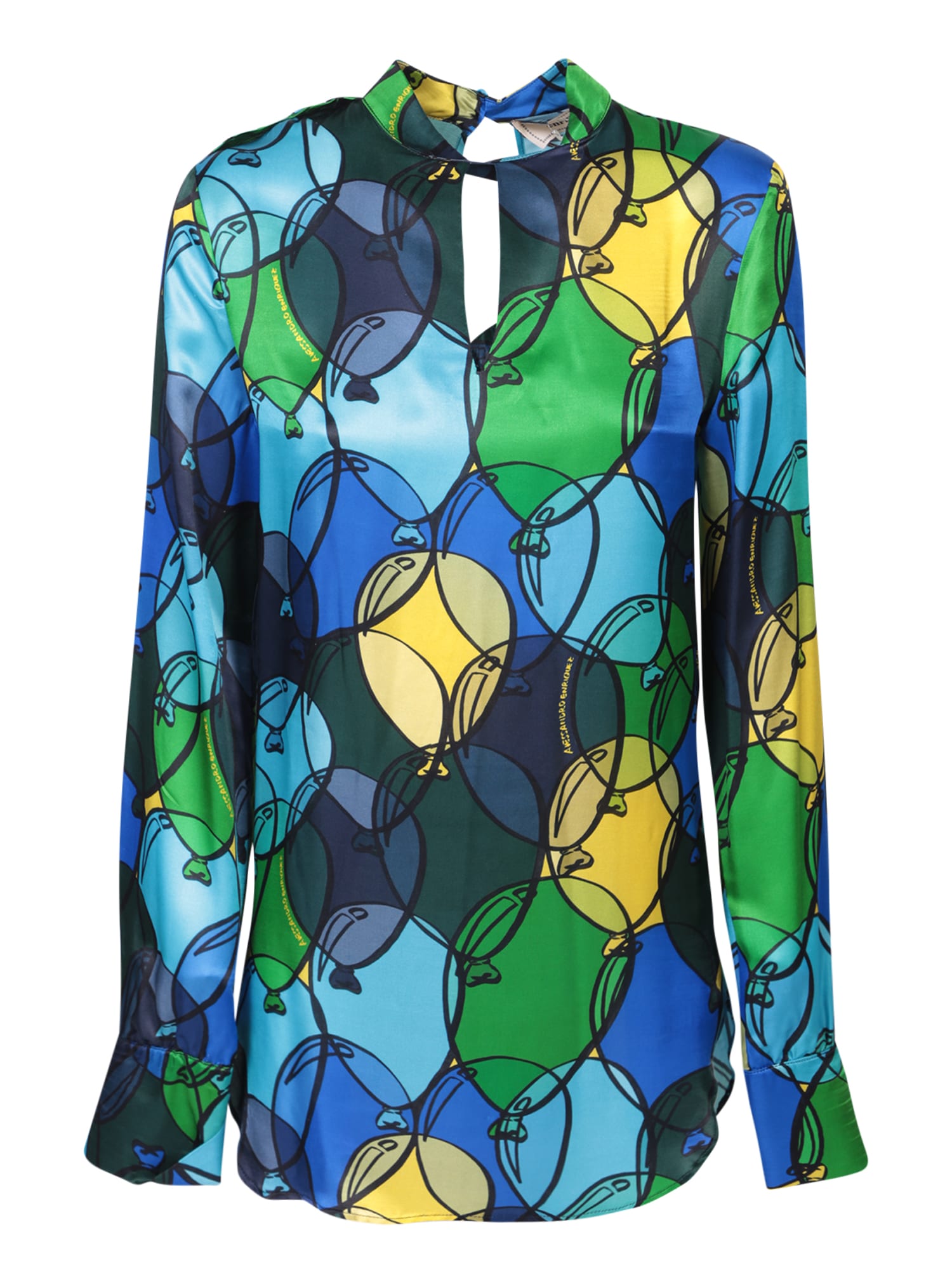 Alessandro Enriquez Baloon Blue/multicolor Blouse
