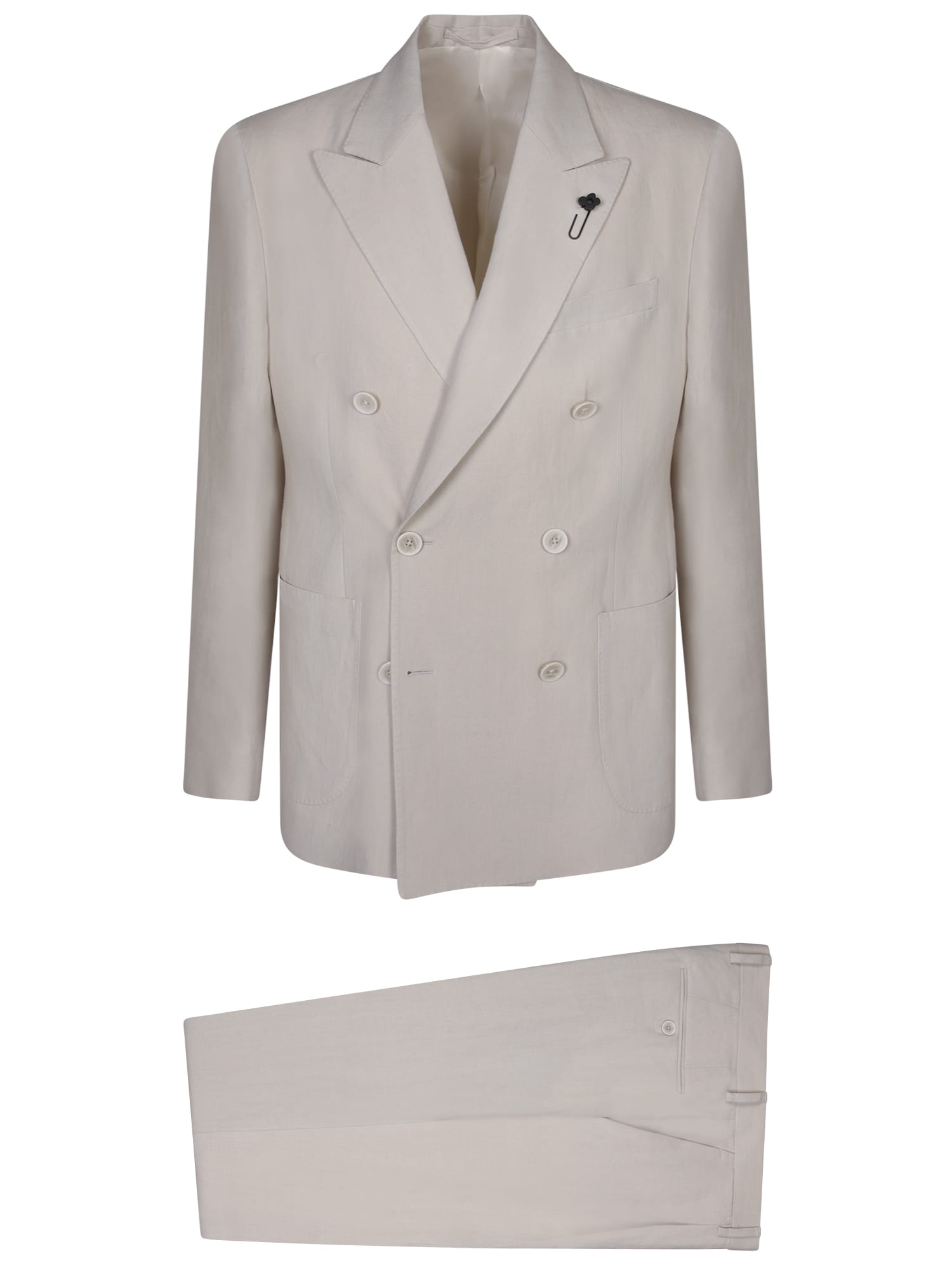 Lardini Double-breasted Beige Suit